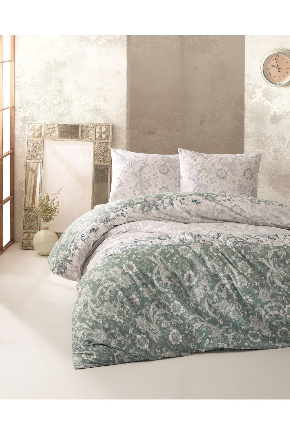 Kristal Ranforce Çift Kişilik Nevresim Takımı | %100 Pamuk | 57 Tel | 4 Parça | Lüks Kutu