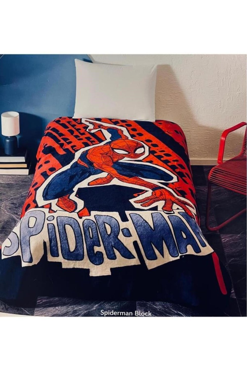 Lisanslı Battaniye Spiderman Block Tek Kişilik