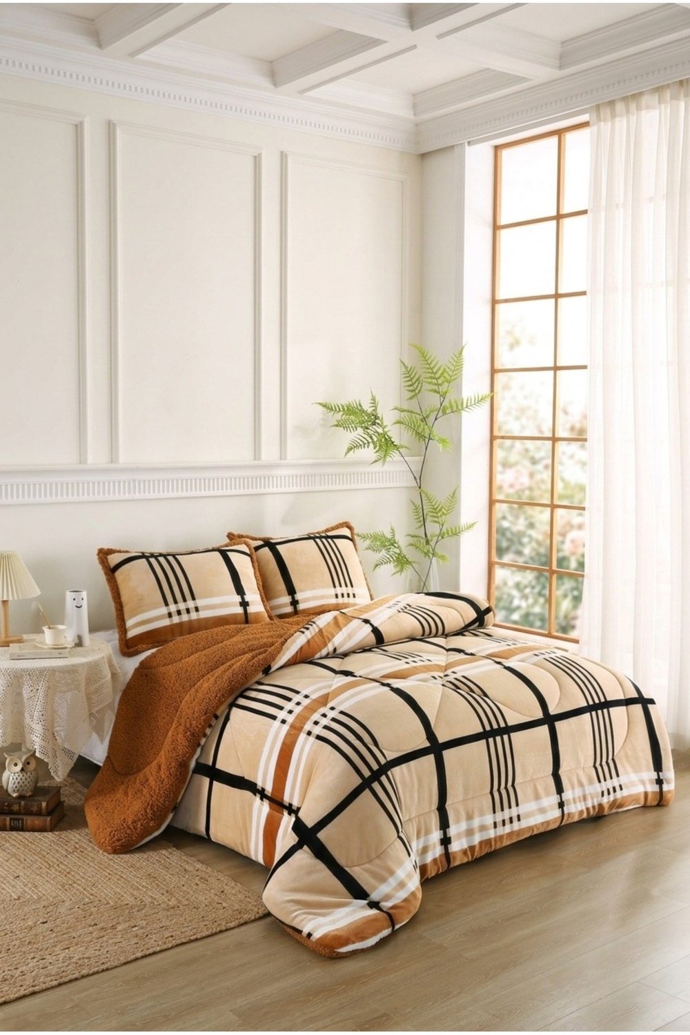 Osotto Çift Kişilik Desenli Comforter Yorgan Seti | 220x240 cm | Şık, Yumuşak Dokulu | Çeyizlik & Günlük Kullanım
