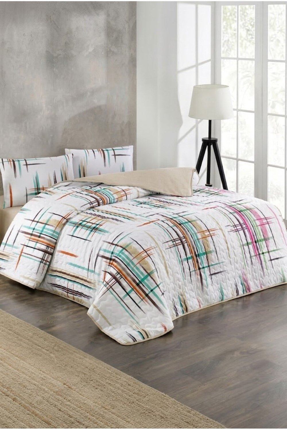 Stil 4 Mevsim Kapitoneli (200x220) Çift Kişilik Yorgan Konulabilir Nevresim Takımı 220x240 Çarşaf