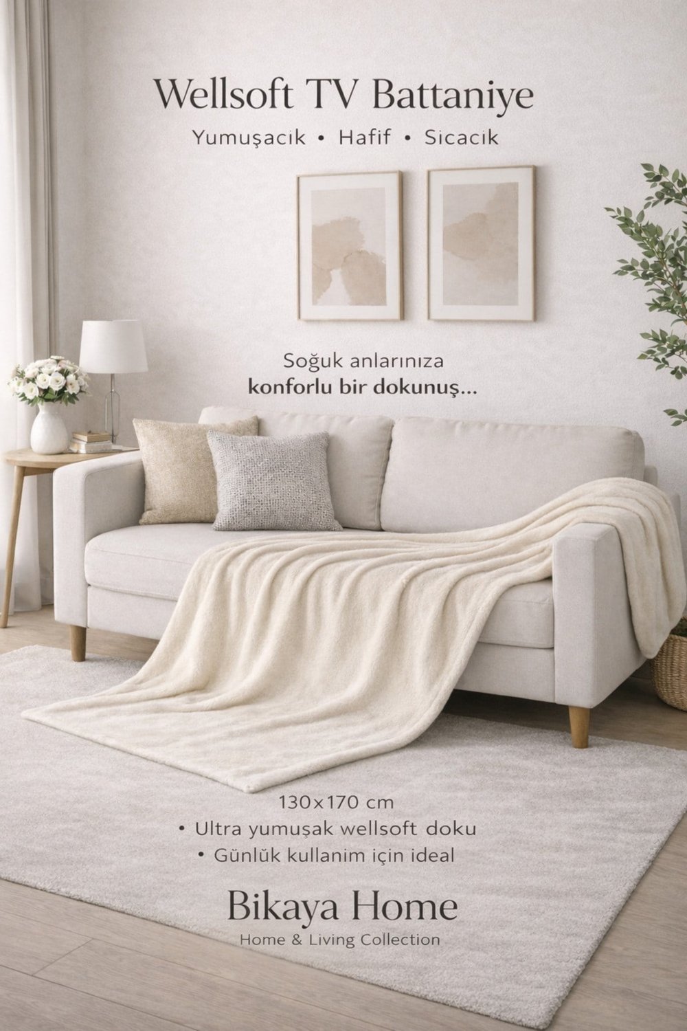 Wellsoft 130x170 cm TV Battaniyesi | Yumuşak Dokulu | Hafif ve Sıcak Tutan | Koltuk & Kanepe Örtüsü