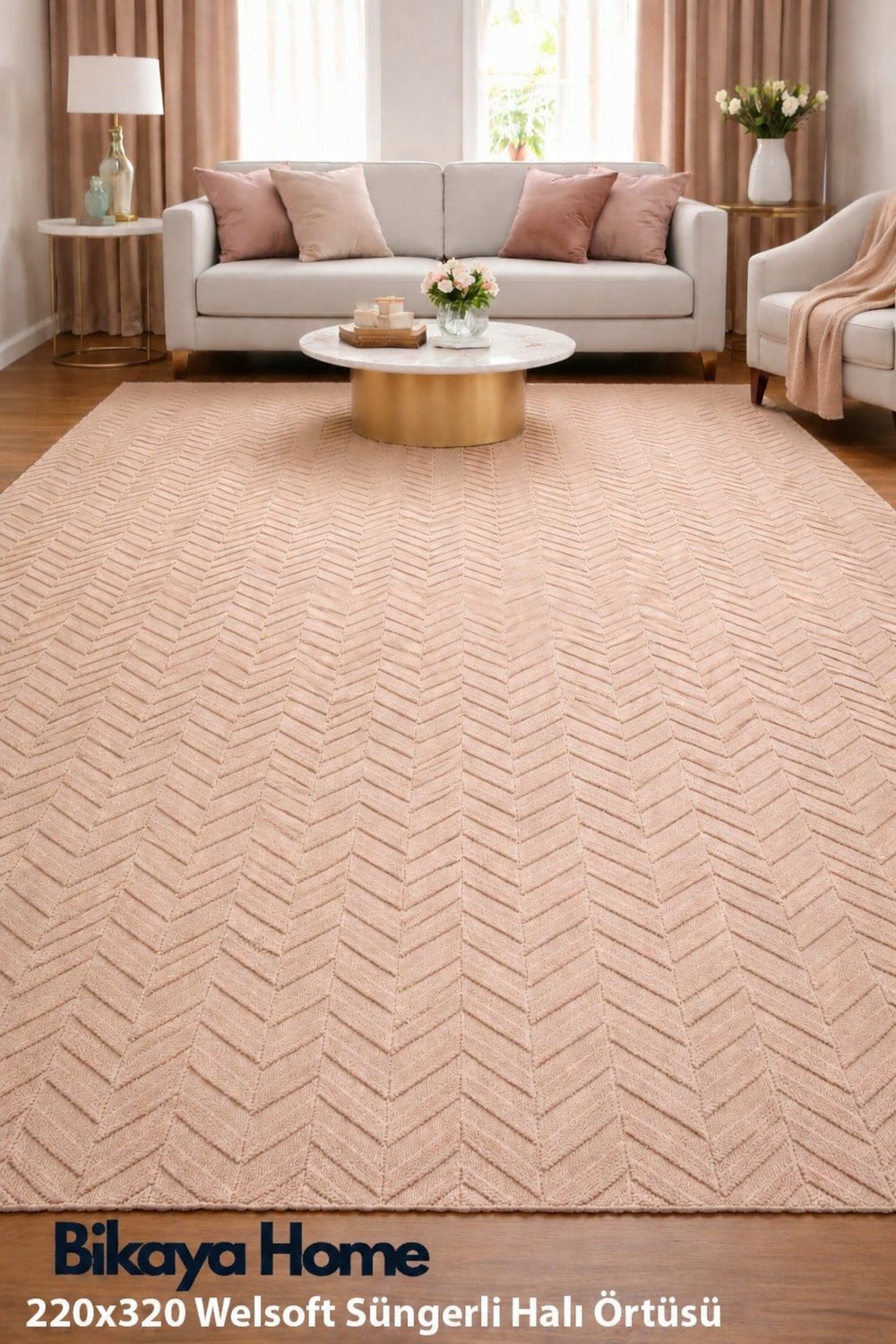 Welsoft Süngerli Halı Örtüsü 220x320 cm | Yumuşak Dokulu | Modern Salon & Oturma Odası Dekoru