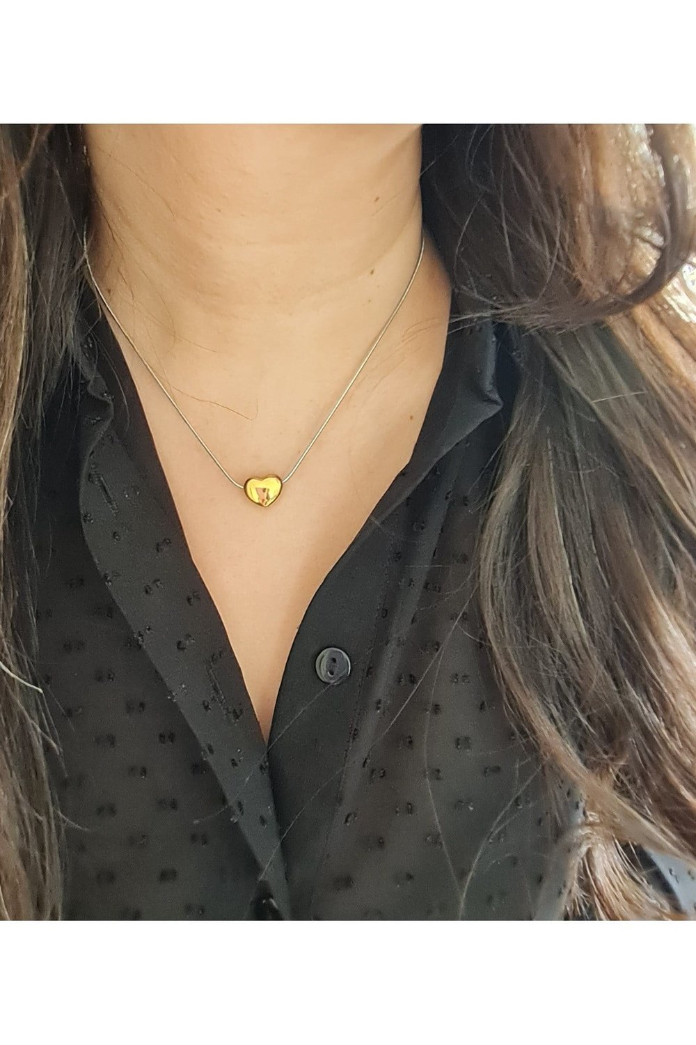 Gümüş Renk Kolye ve Gold Renkli Minimal Uçu ile Kadın Çelik Küpe