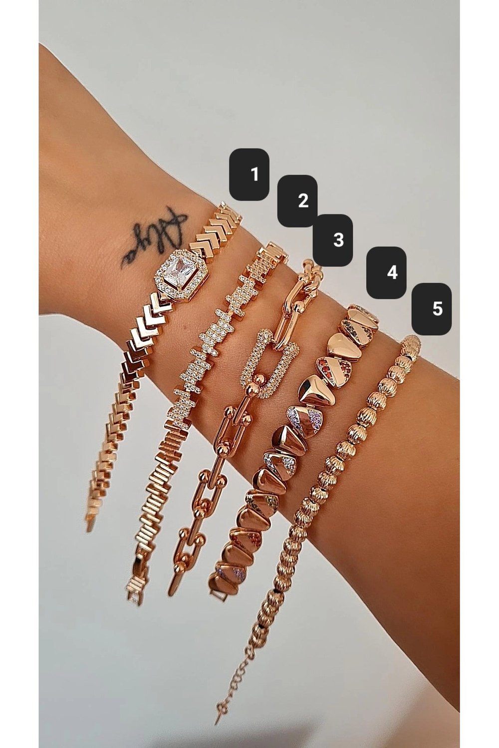 Kadın Rose Gold Renk Çelik Bileklik