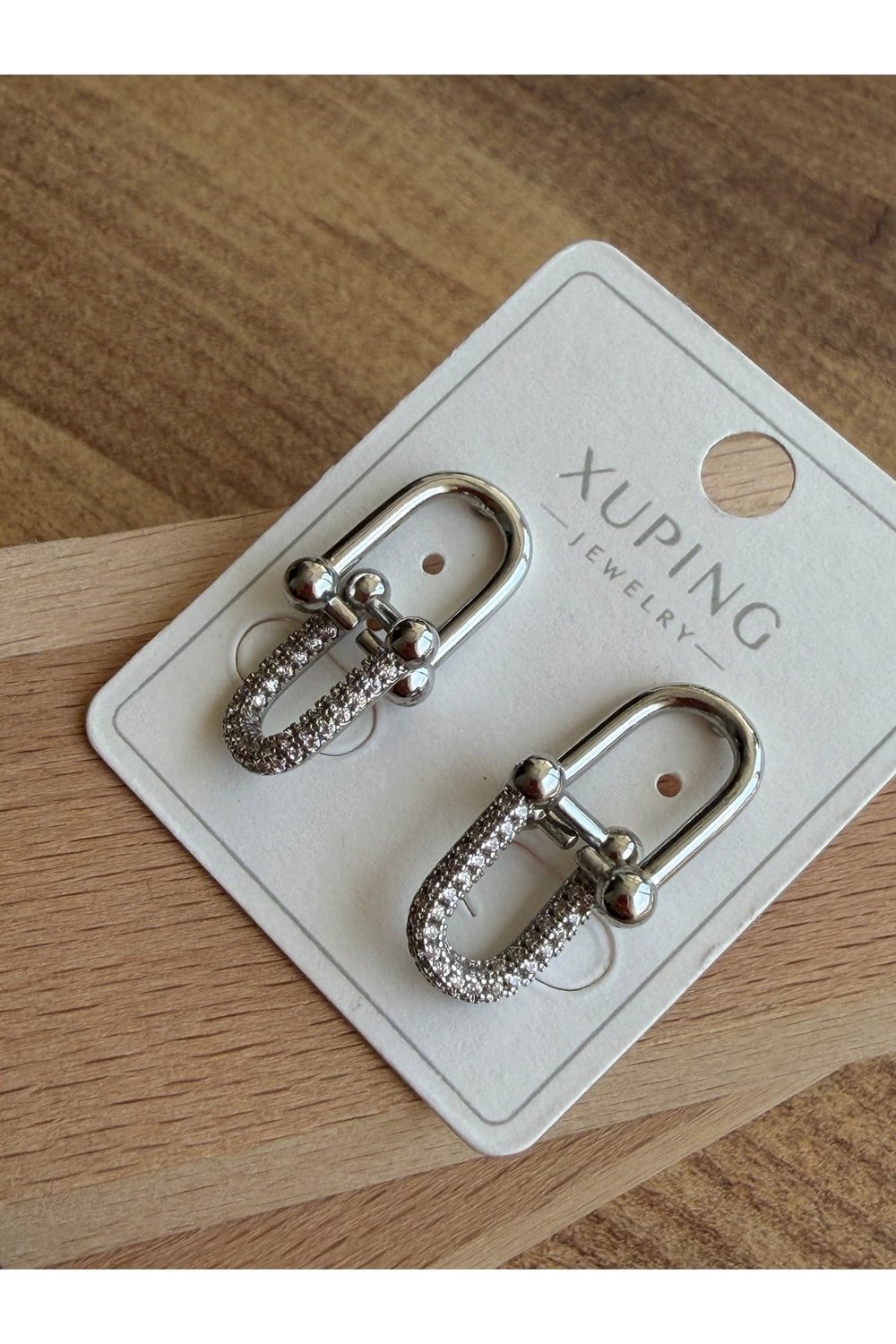 Zirkon Taşlı Geometrik Halka Küpe | Modern Silver Kadın Küpe