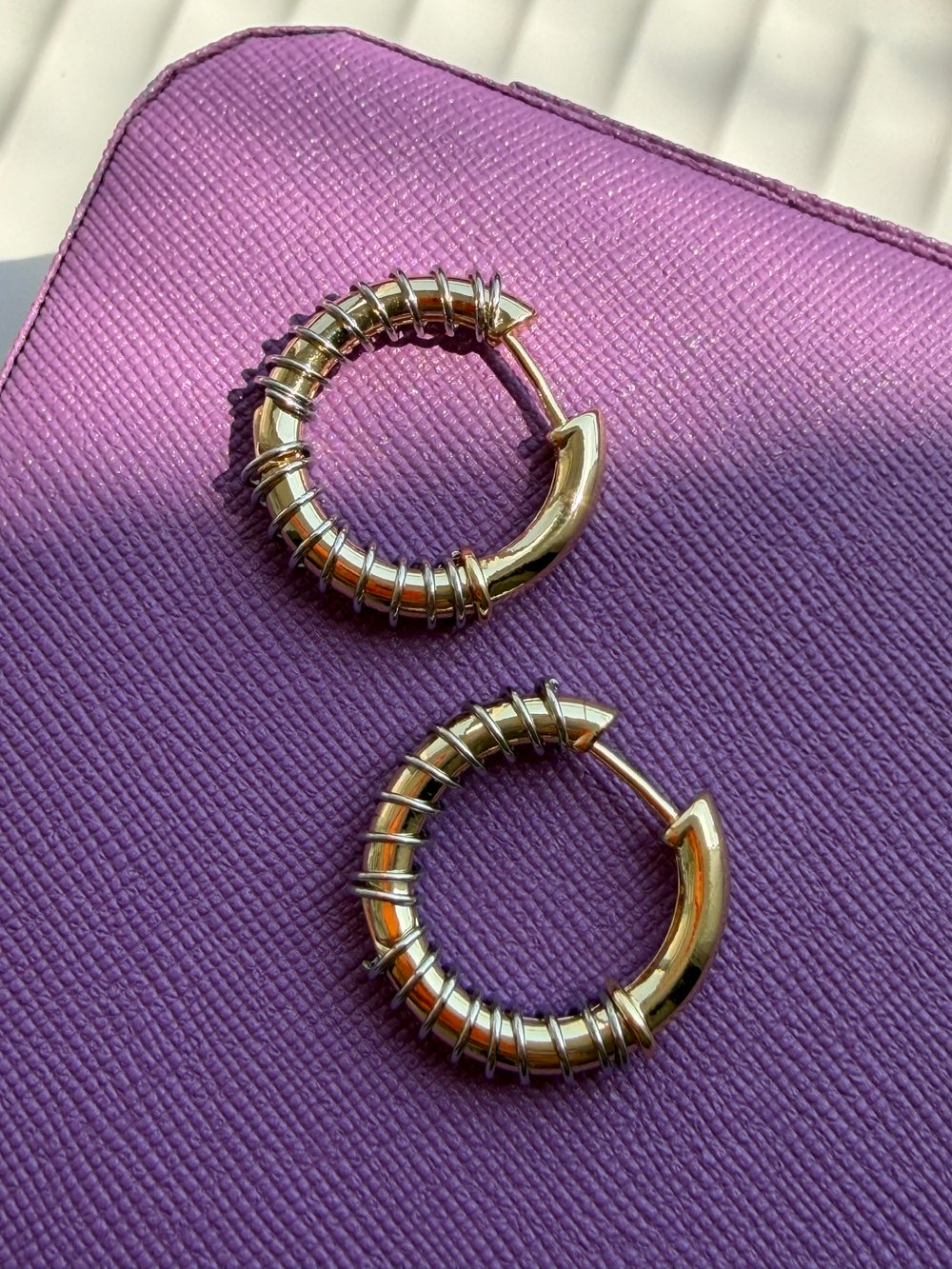 Silver Sarma Detaylı Halka Küpe