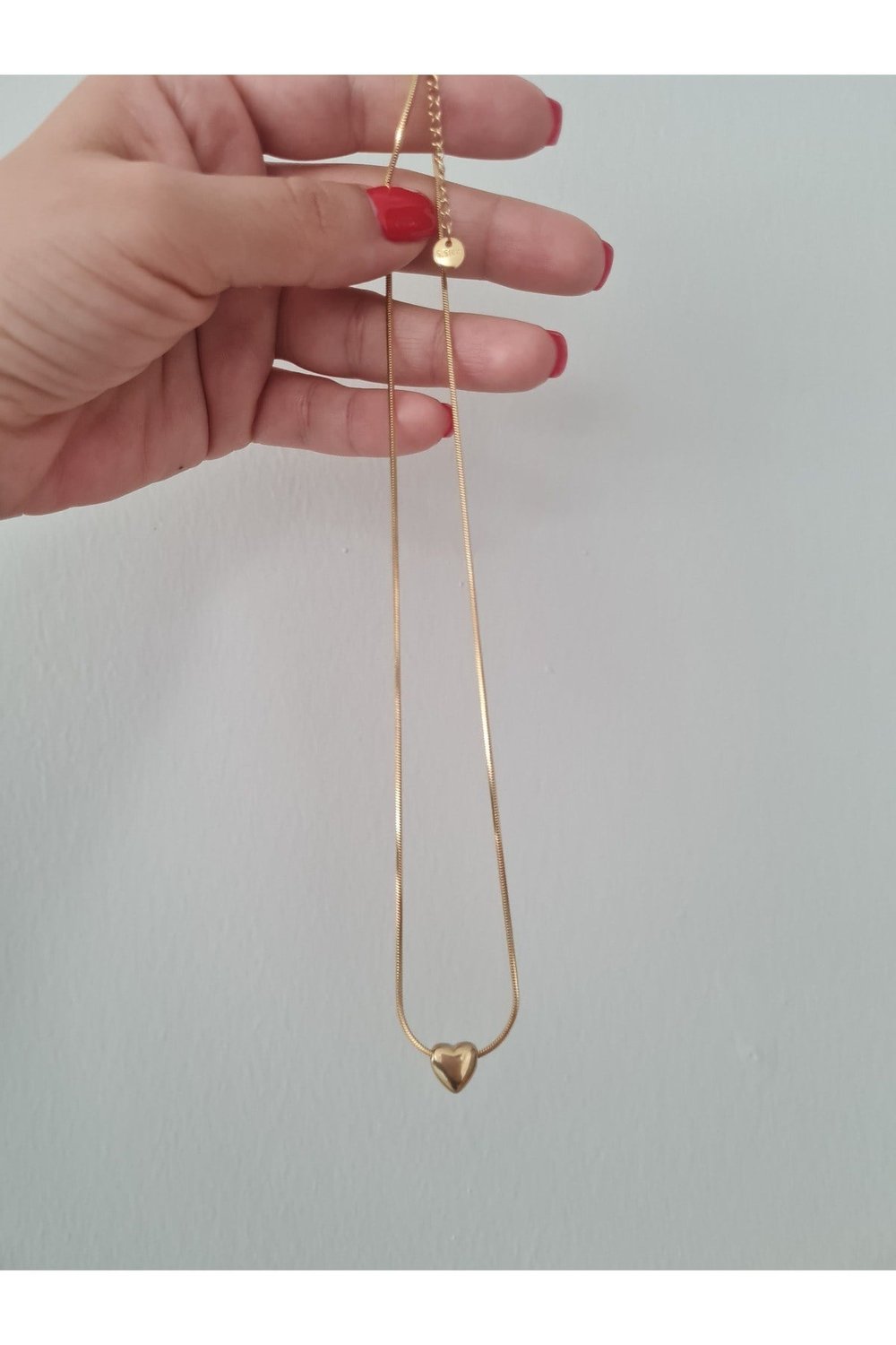 Minimal Kalpli Kadın Çelik Kolye