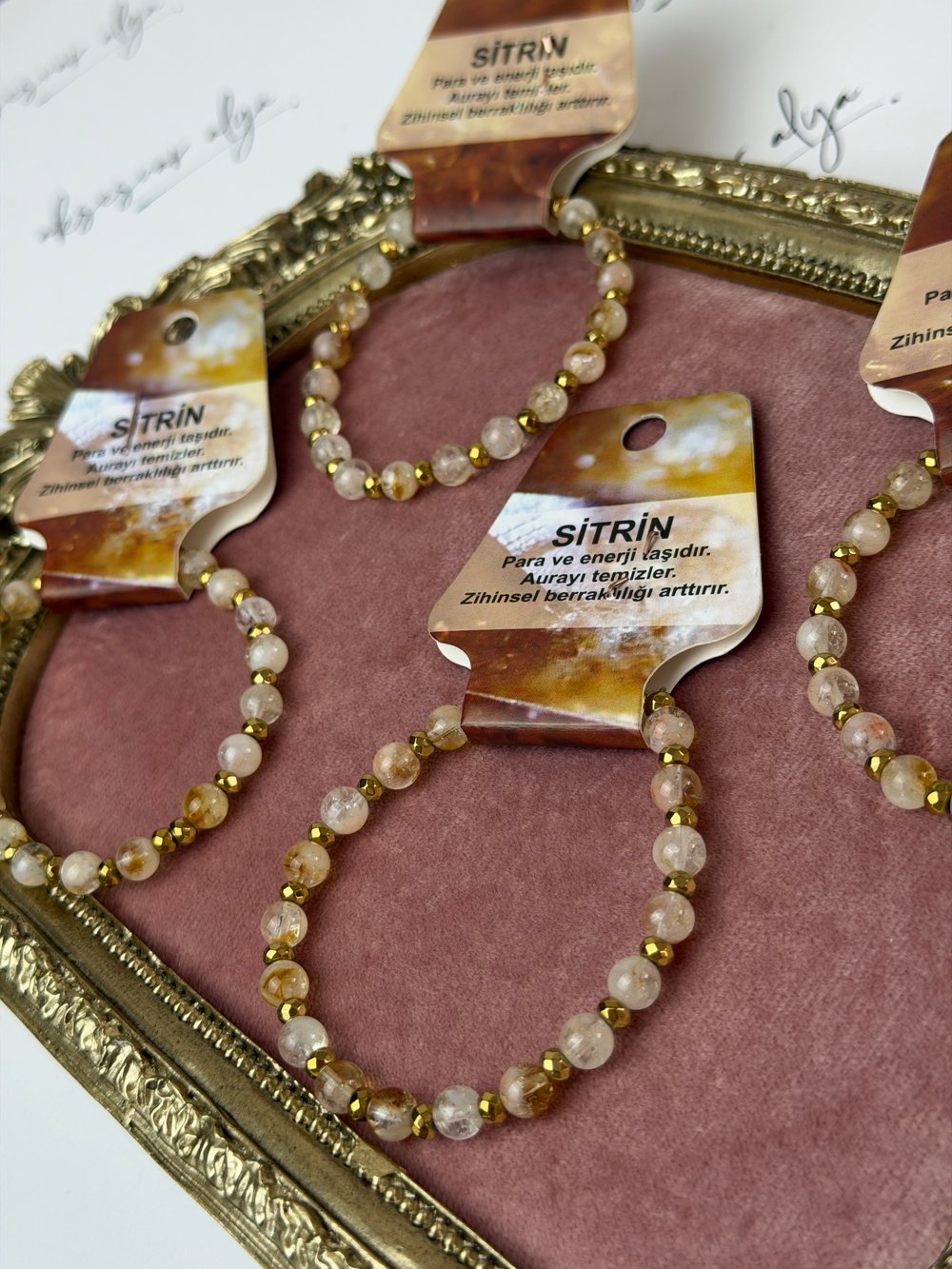 Sitrin (Citrine) Doğal Taşlı Bileklik – Özel TasarıM