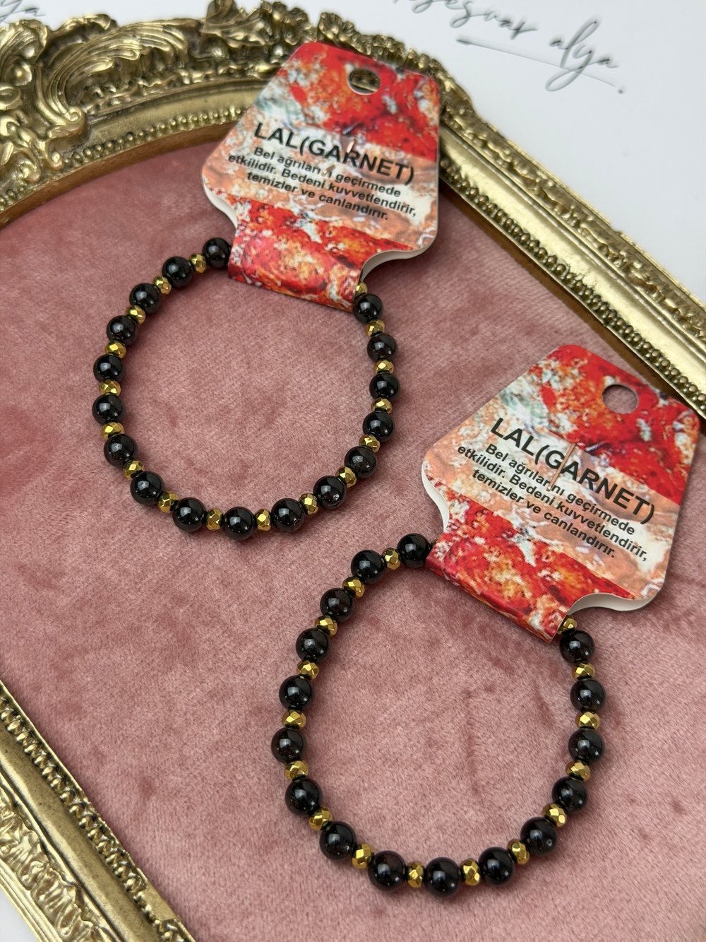 Lal (Garnet) Doğal Taşlı Bileklik – Özel Tasarım