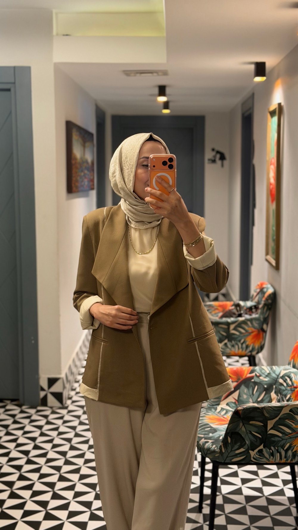Tasarım Blazer -Vizon