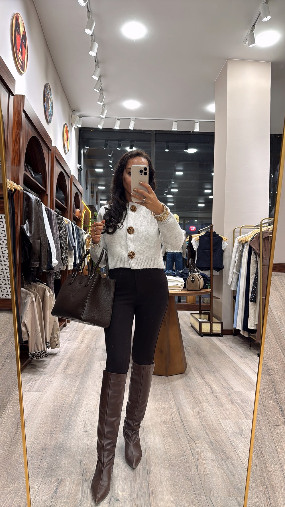 ÇELİK KUMAŞ BİNİCİ TAYT PANTOLON-KAHVE