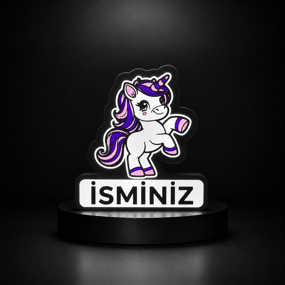 Kişiye Özel İsimli Unicorn Lightbox