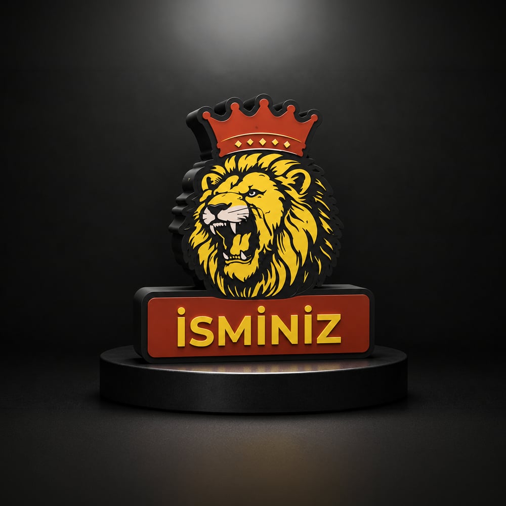 Kişiye Özel Sarı Kırmızı Taraftar Lightbox