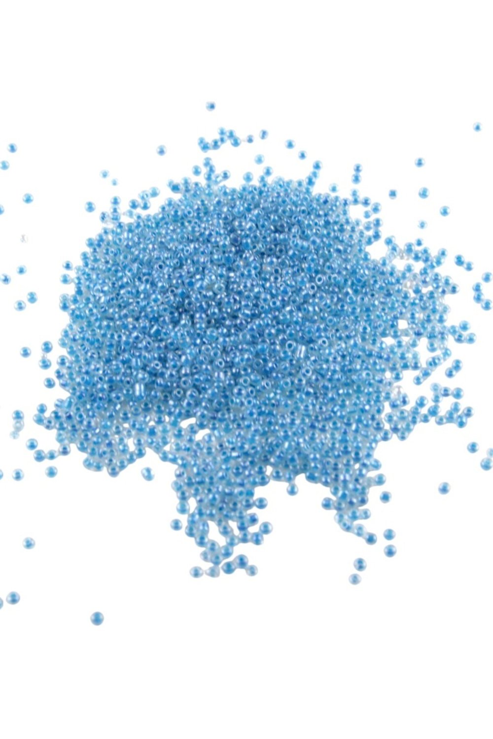 08 Kum Boncuk İçten Boyalı Mavi 3 mm (100 Gr 6000 Adet)