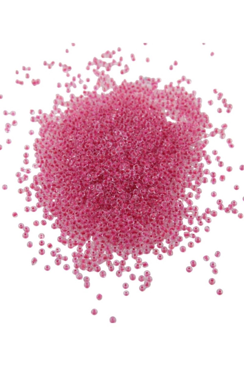 08 Kum İçten Boyalı Koyu Pembe 3 mm Boncuk (100 Gr 6000 Adet)