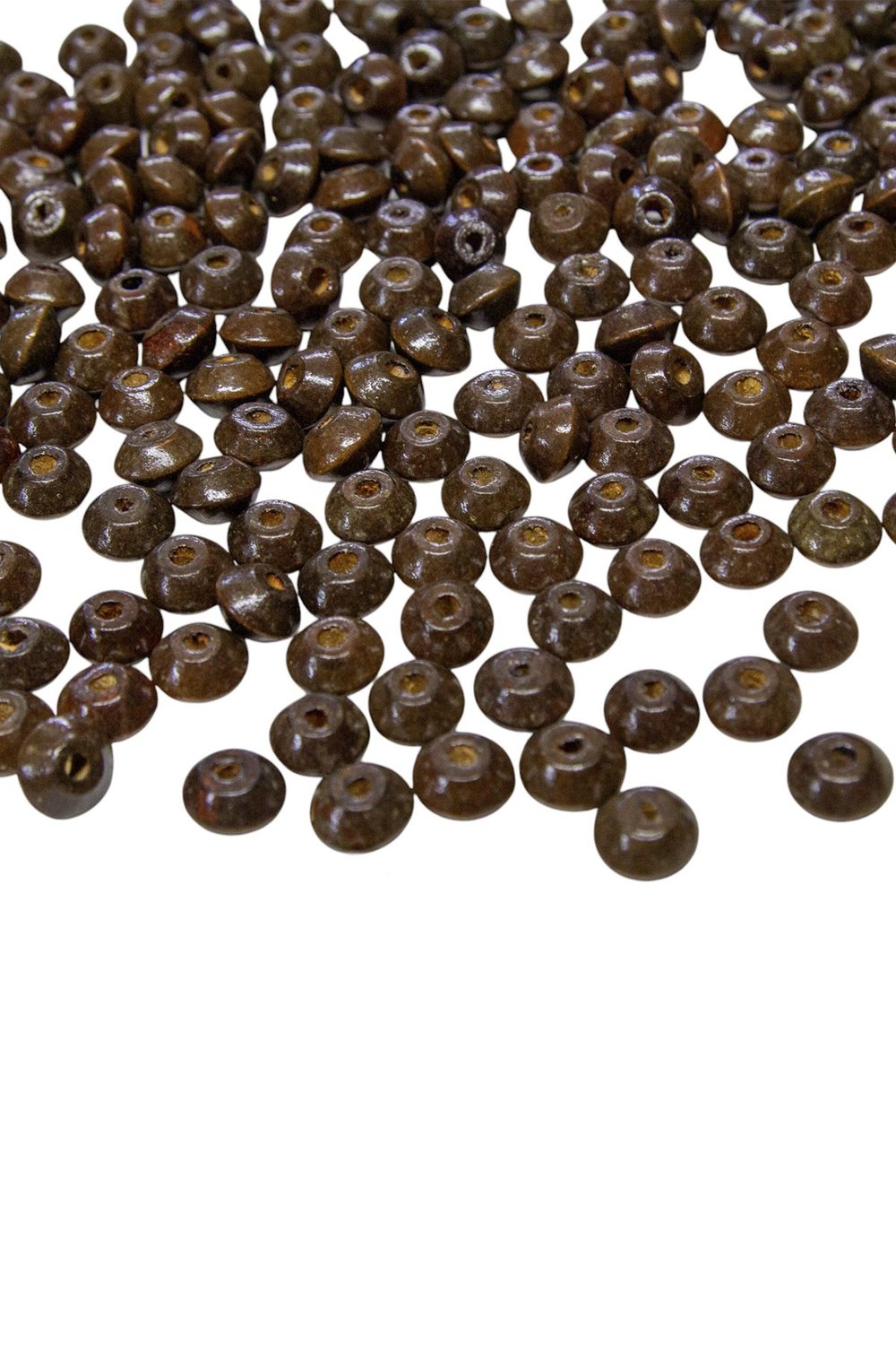 1.5 Cm Iri Bonibon Kahve Rengi Ahşap Boncuk 50 gr
