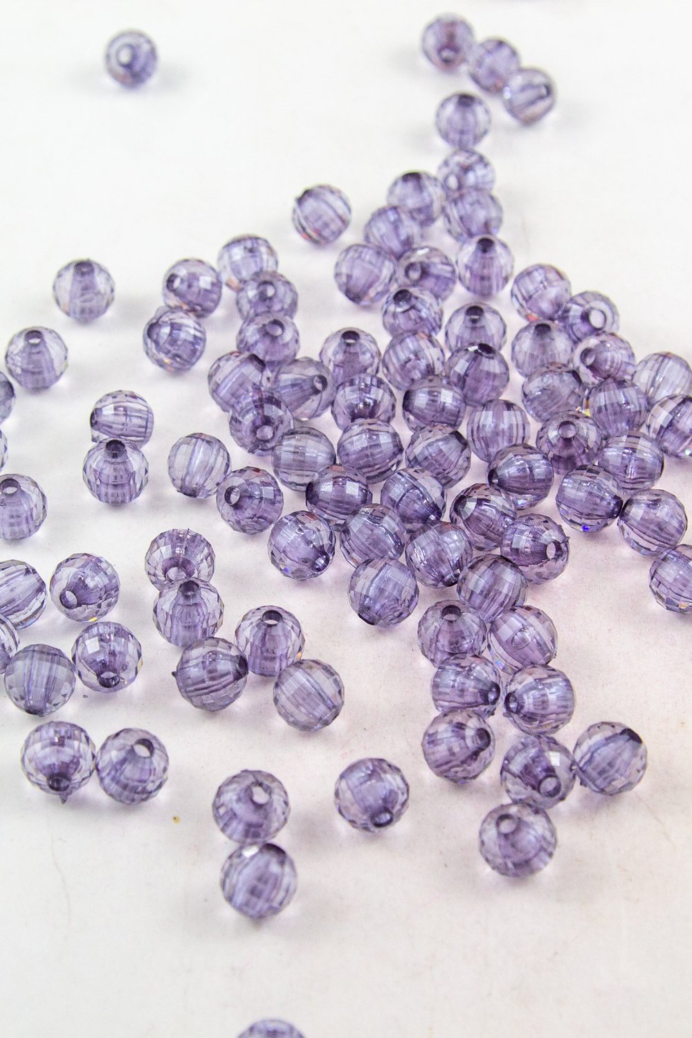 10 mm Açık Mor Akrilik Boncuk Aksesuar Takı Malzemesi (25 Gram)