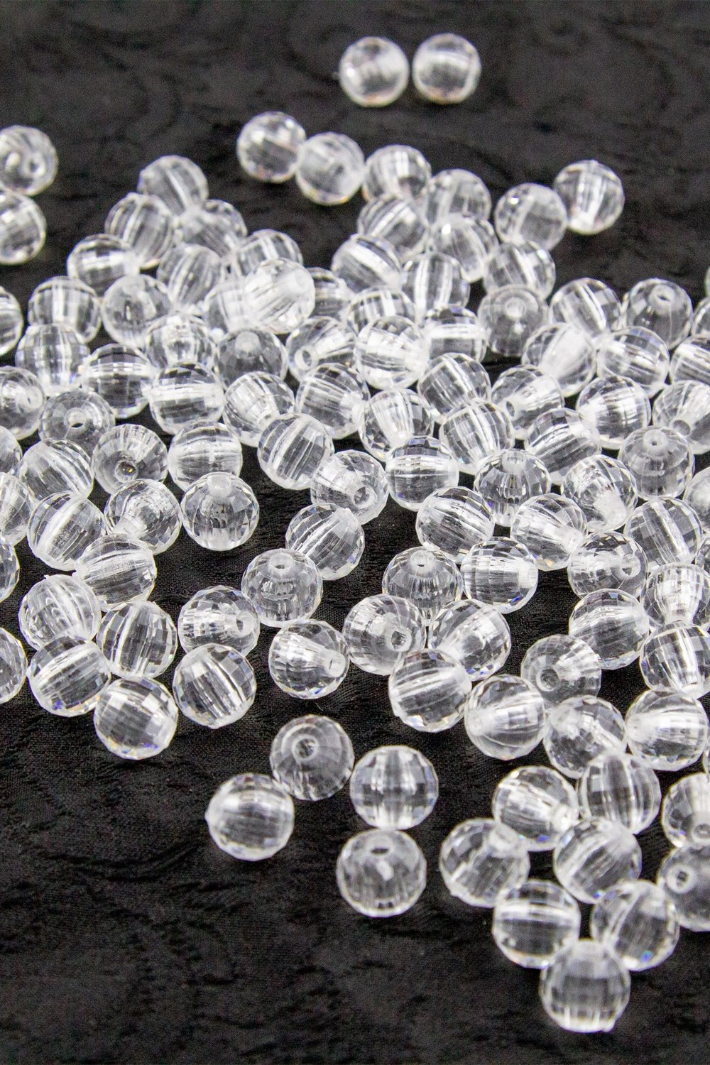 10 mm Şeffaf Akrilik Boncuk Aksesuar Takı Malzemesi (25 Gram)