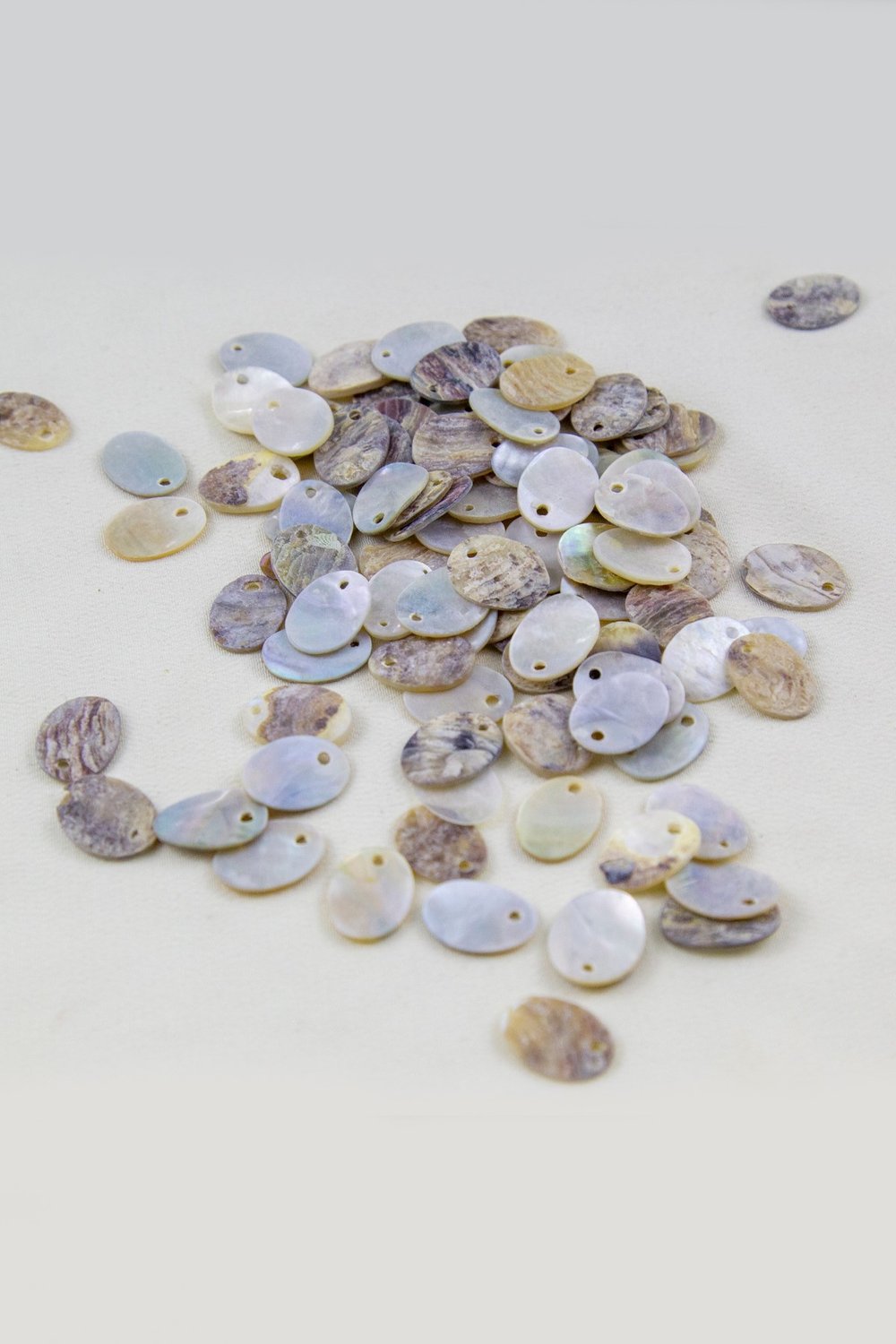 10x14 mm Yandan Delikli Oval Pul Doğaş Taş (20 Adet)