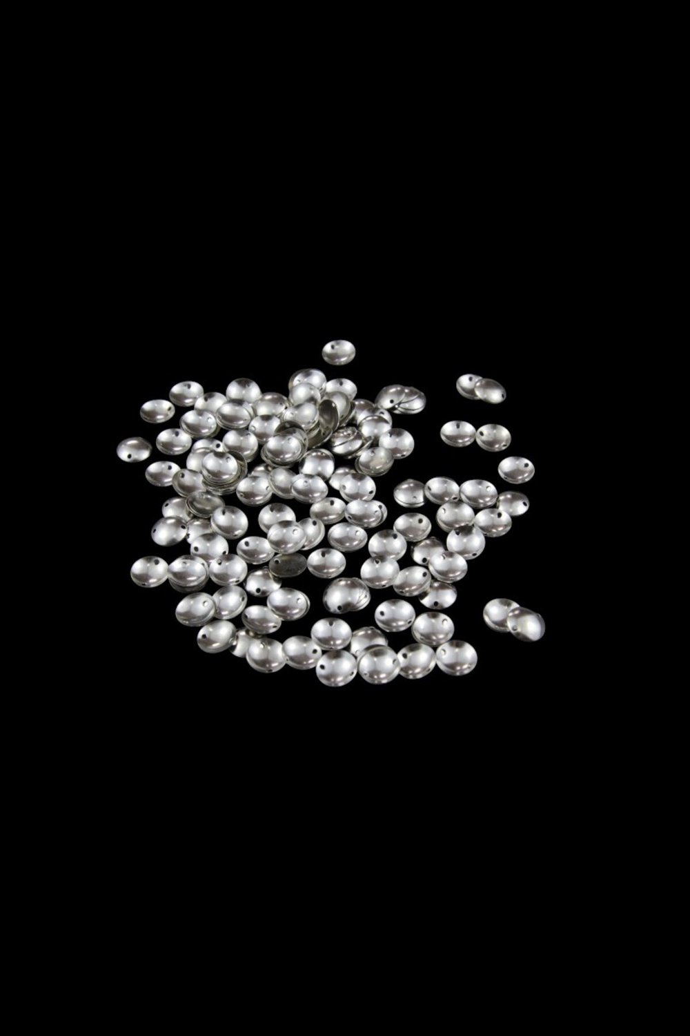 12 mm Gümüş Bombeli Pirinç Metal Pul Payet (30 Gr 60 Adet)