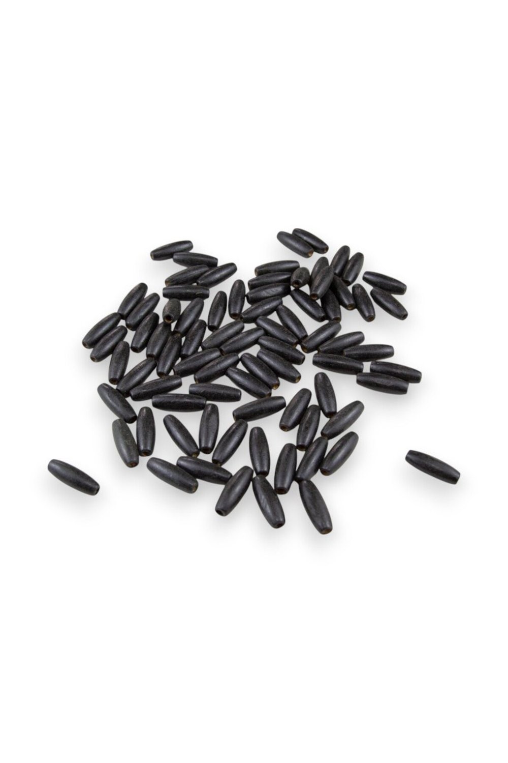 12 Mm Siyah (22X6 MM) Ahşap Boncuk 35 gr (70 ADET)