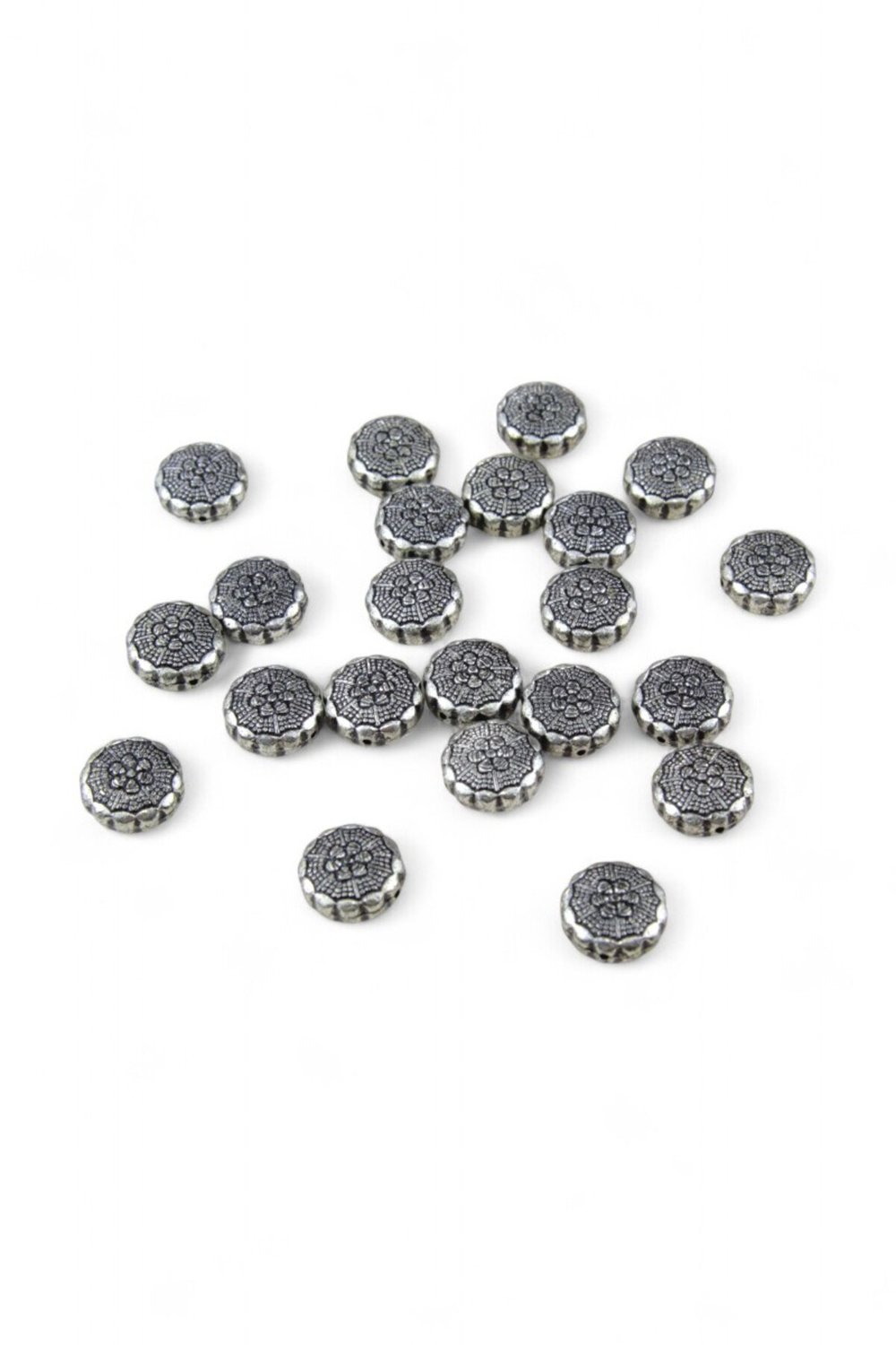 15 mm Çiçek Desenli Takı Malzemesi Boncuk (30 Gr 25 Adet)