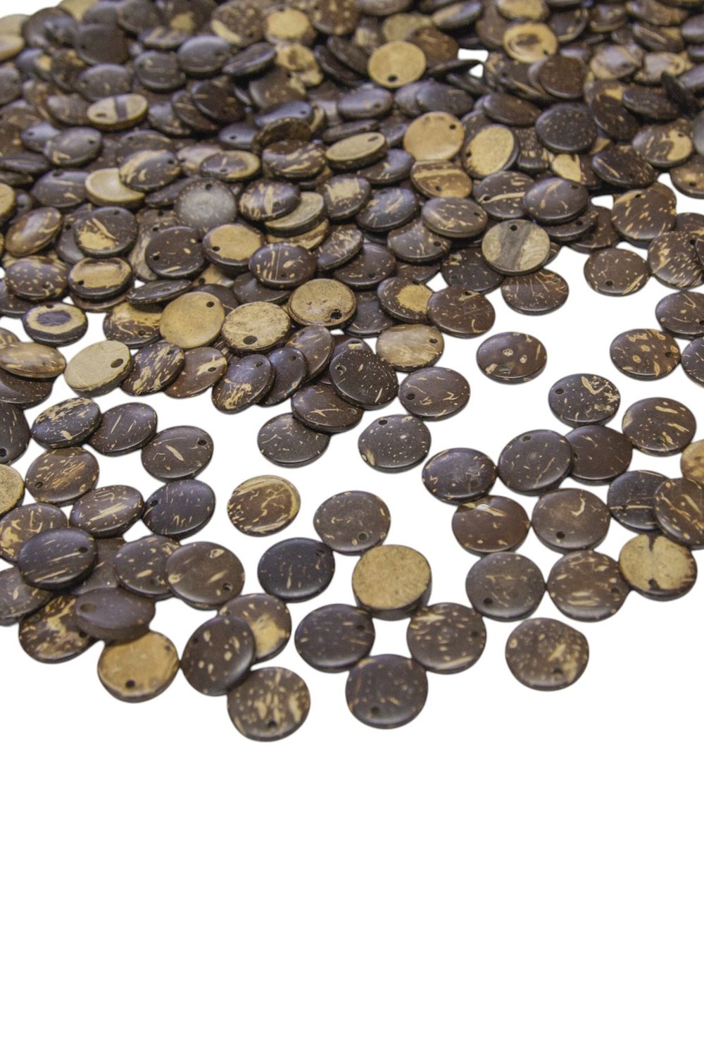 15 Mm Tek Delikli Kokonat Ahşap Boncuk 50 gr (90 Adet)