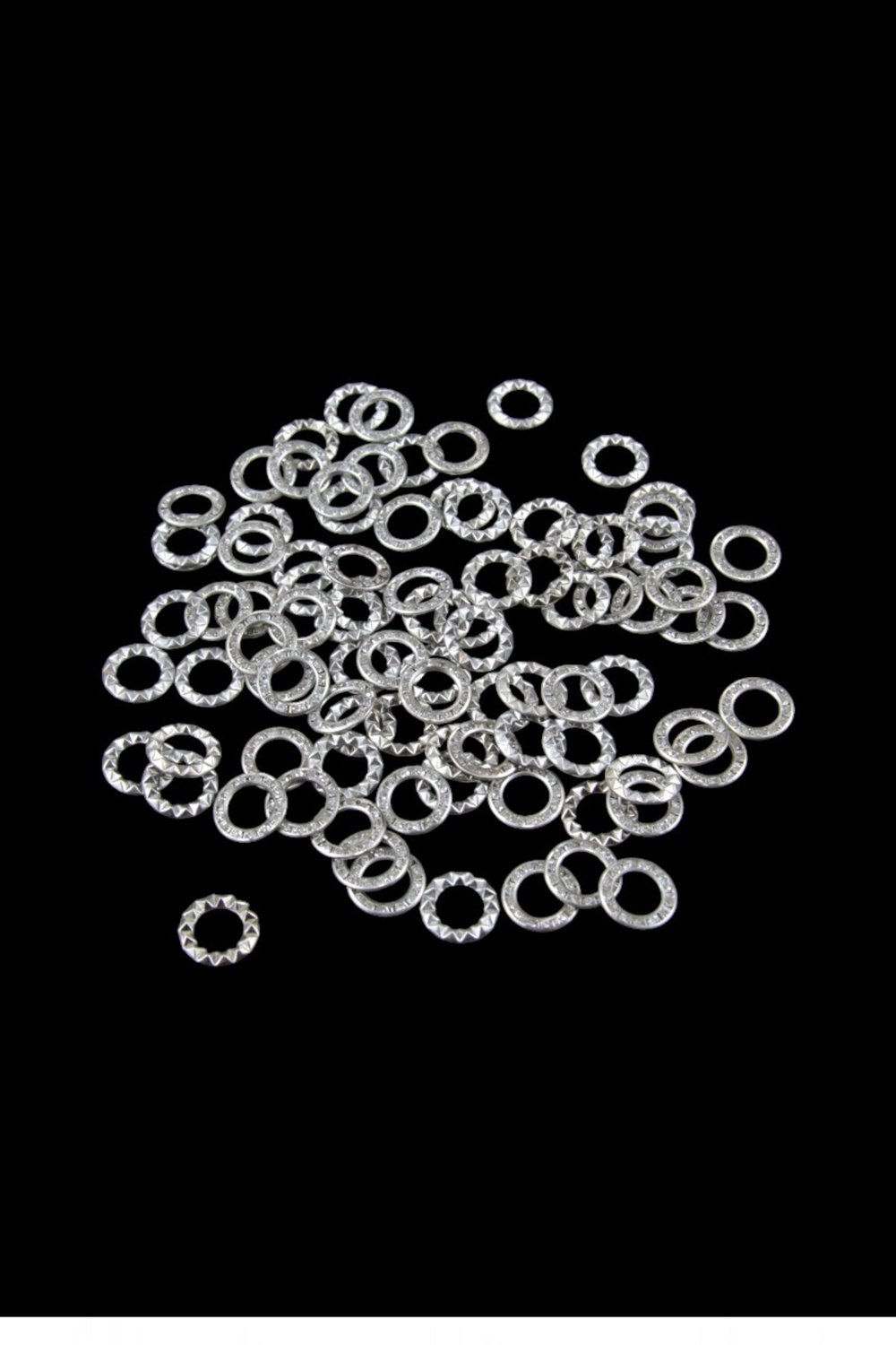 15x3 mm Zamak Yuvarlak Gümüş Halka Taş (100 Adet)