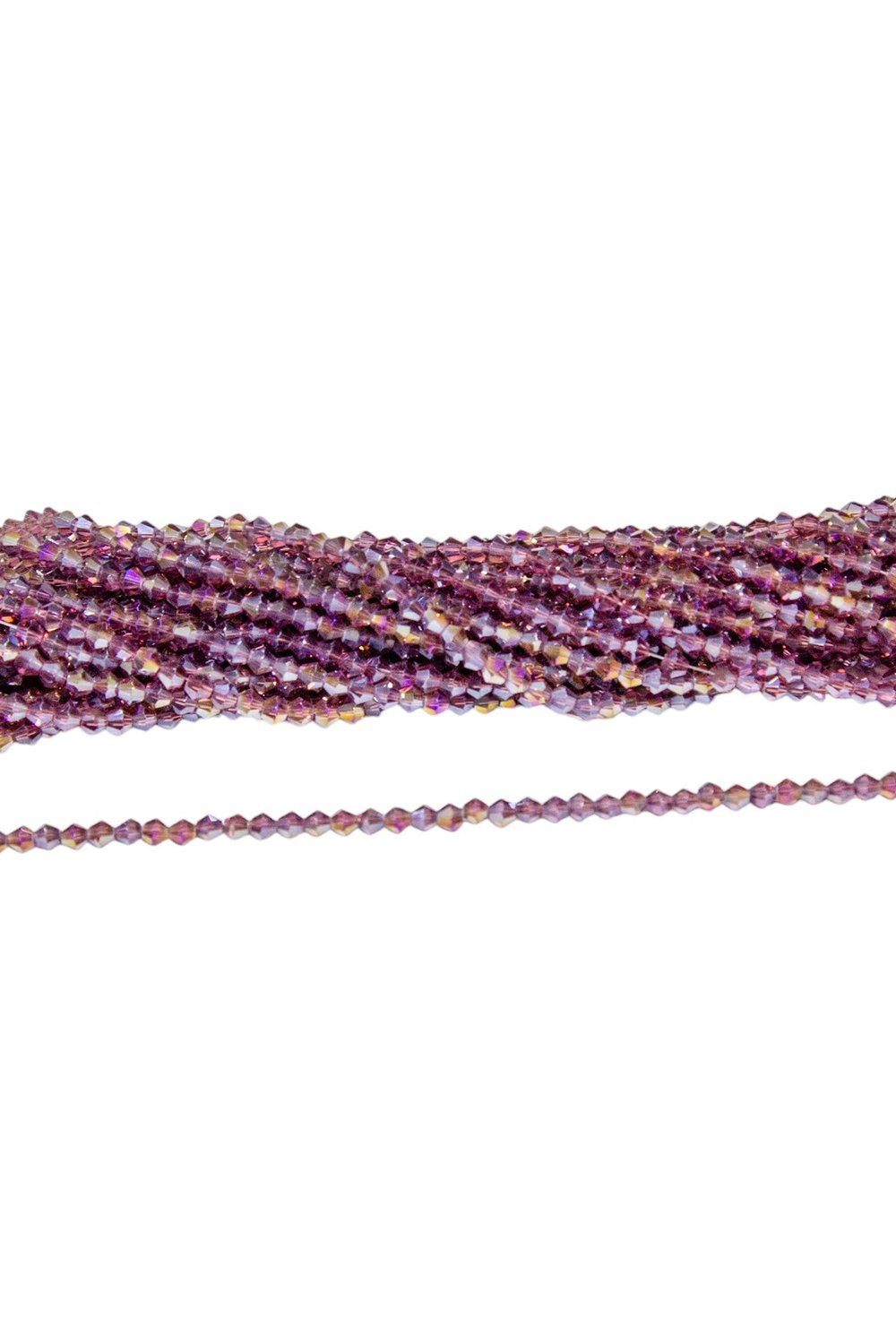 4 mm Açık Mürdüm Piramit Kristal Cam Boncuk 1 Dizi - (85 Adet)