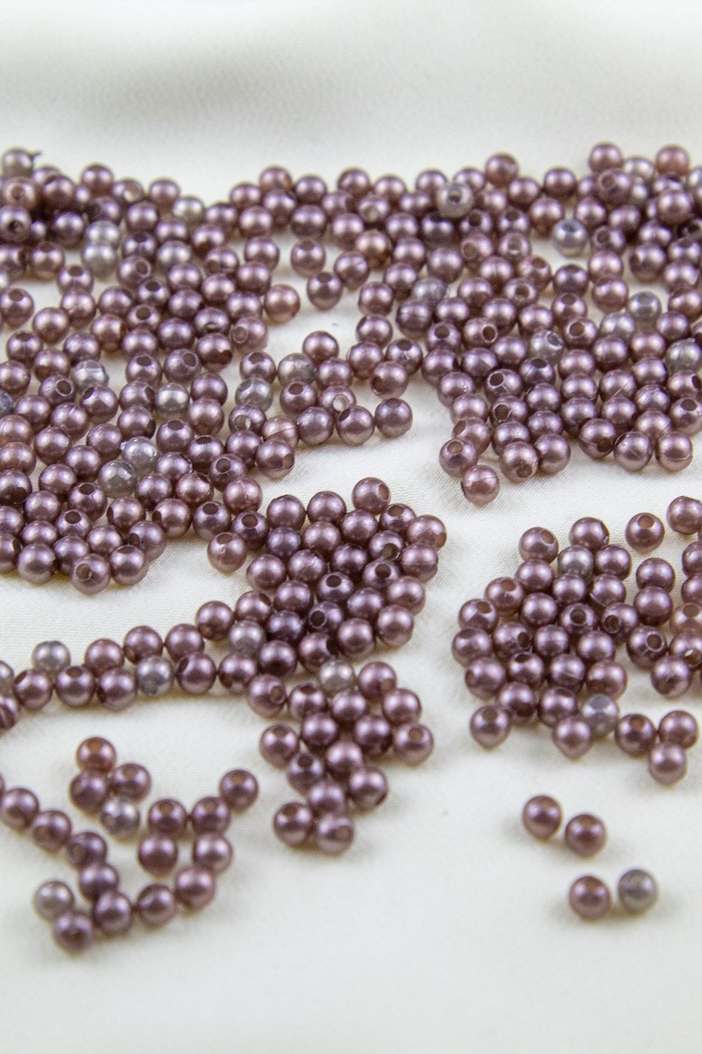 4 mm Çift Renk Karışık Açık Bronz Tonu Plastik İnci Boncuk (25 Gr)