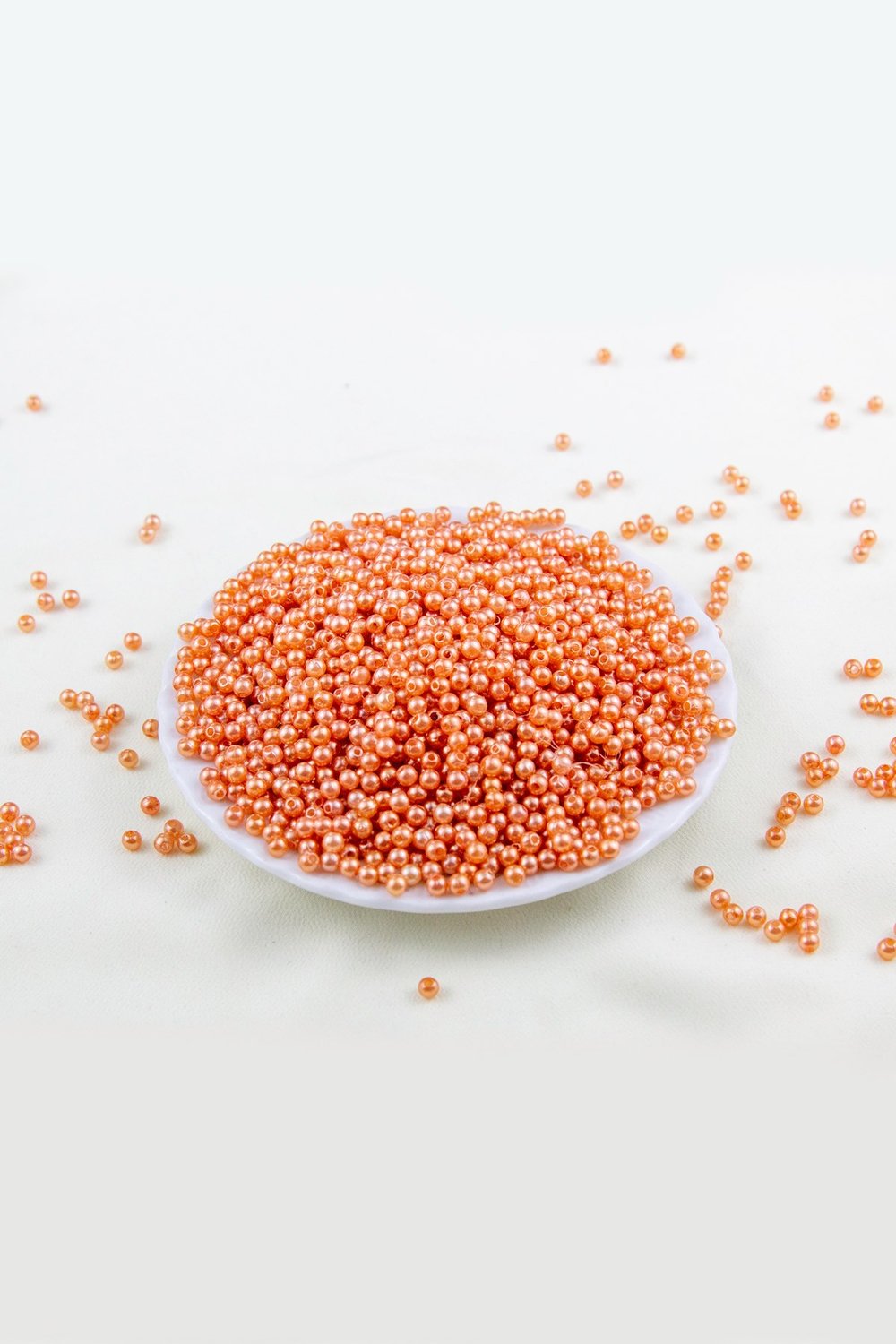 4 mm Oranj Koyu Plastik İnci Boncuk Aksesuar Takı Malzemesi (25 Gr)
