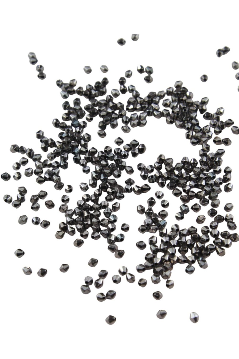 4 mm Piramit Antrasit Plastik Boncuk Aksesuar Takı Malzemesi (25 Gr)