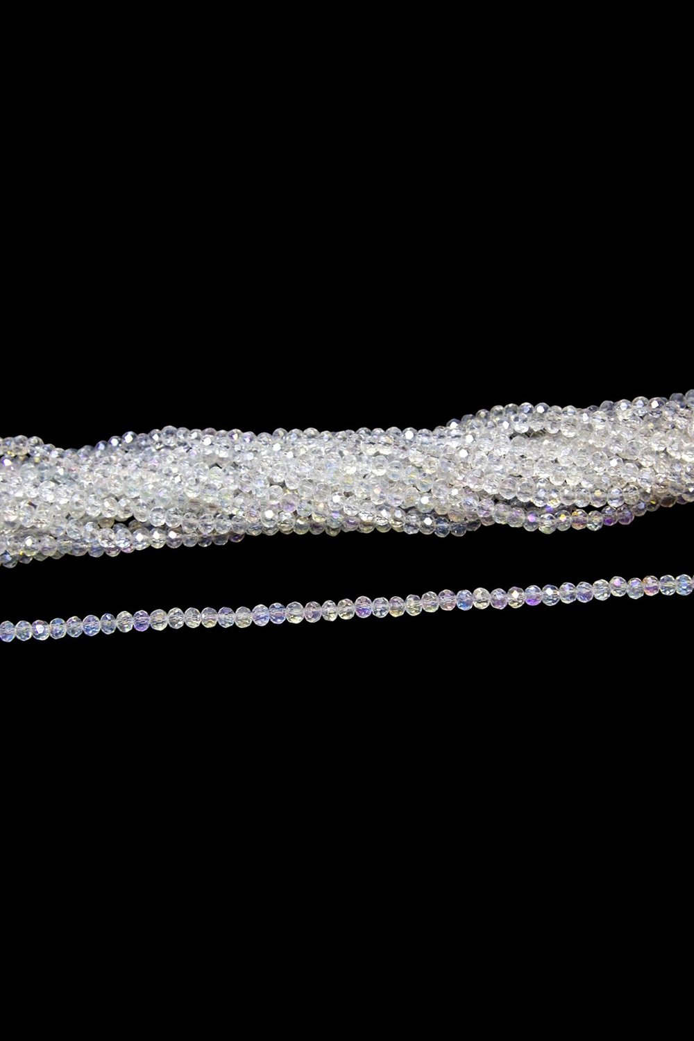 4 mm Şeffaf Az Janjan Basık Kristal Cam Boncuk 1 Dizi - (110 Adet)