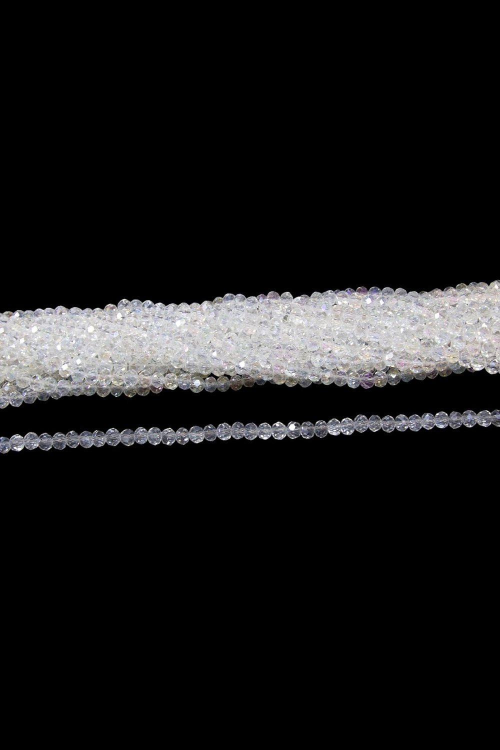 4 mm Şeffaf Az Janjan Piramit Kristal Cam Boncuk 1 Dizi - (85 Adet)