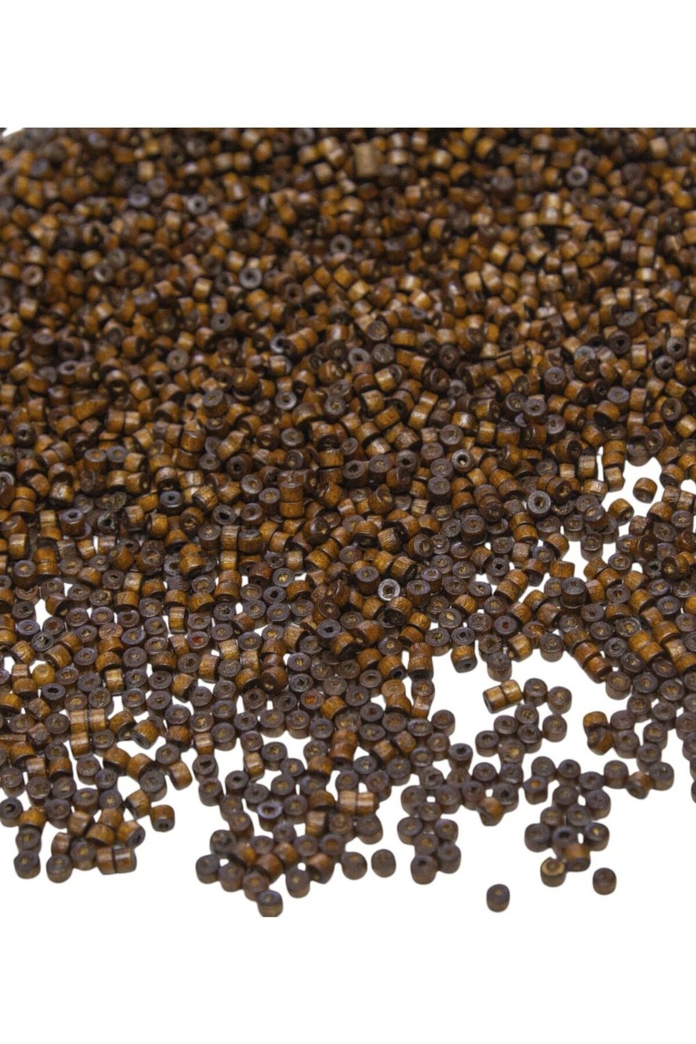 4 Mm Silindir Kahve Rengi Ahşap Boncuk 50 gr