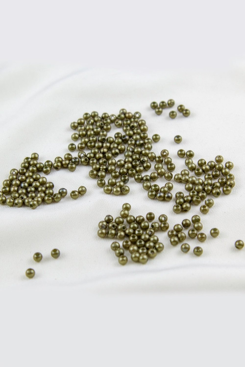4 mm Zeytin Yeşili Koyu Plastik İnci Boncuk Aksesuar Takı Malzemesi (25 Gr)