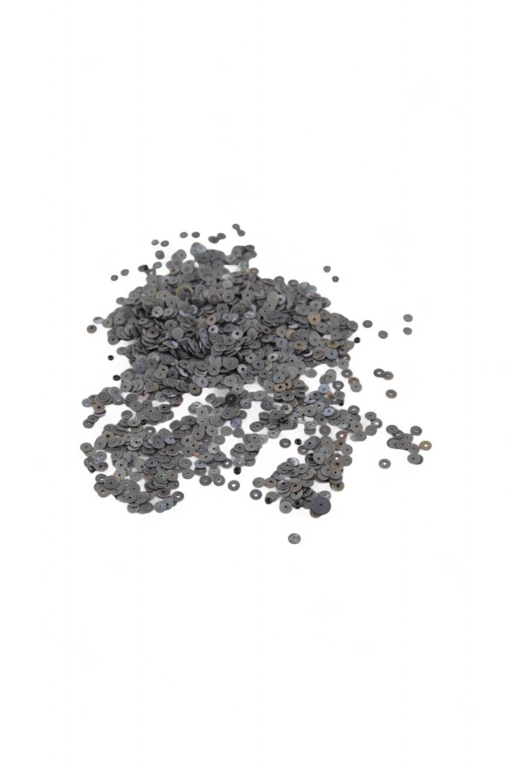 5 mm Eskitme Gri Ortadan Delikli Pirinç Pul Payet (30 Gr 470 Adet)