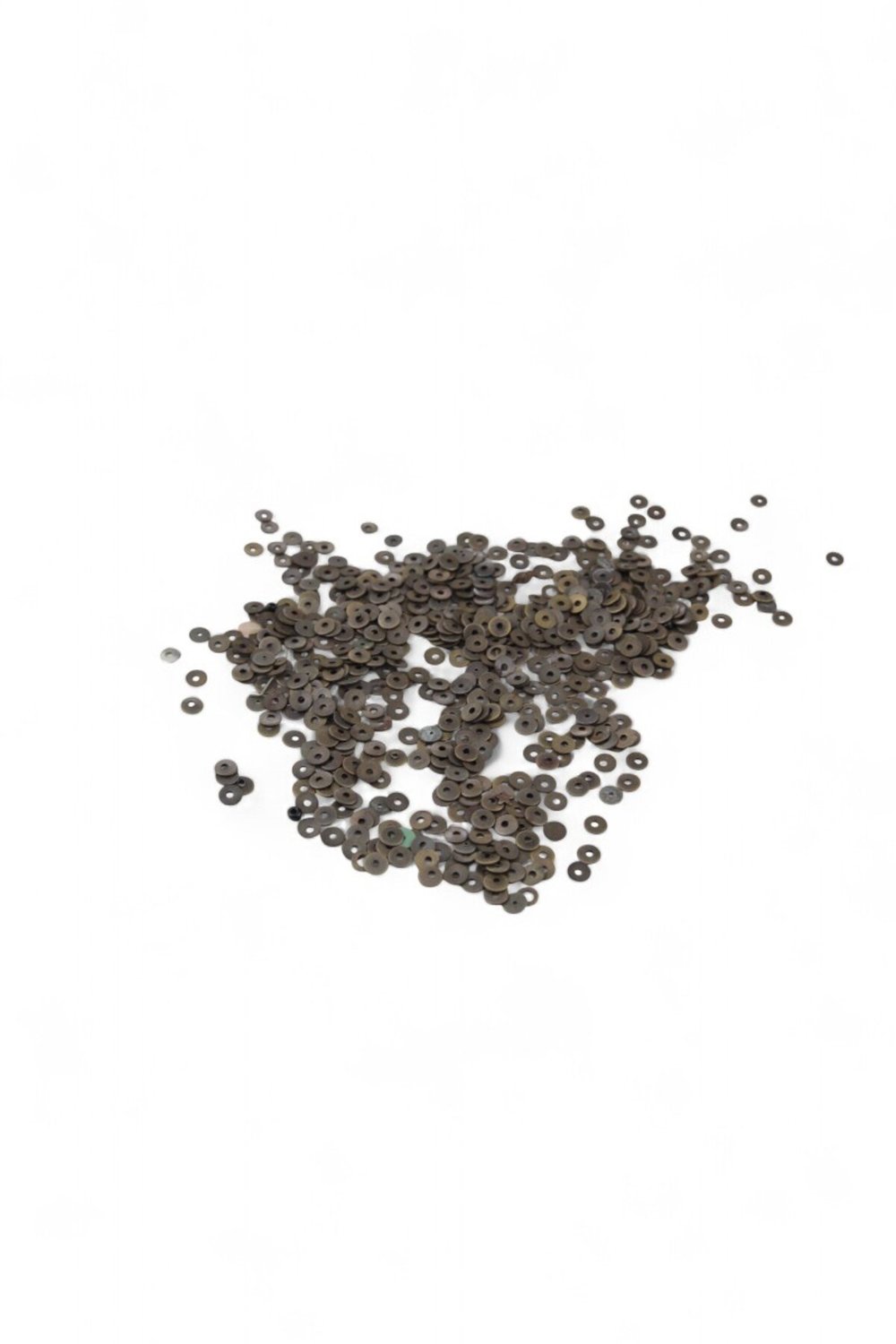 5 mm Eskitme Kahve Ortadan Delikli Pirinç Pul Payet (30 Gr 420 Adet)
