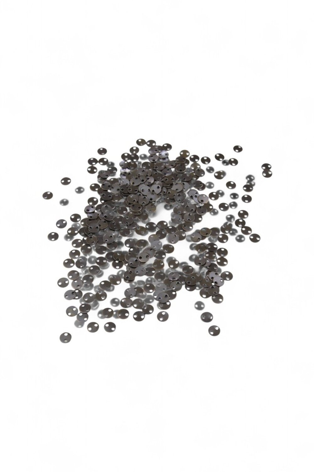 6 mm Çift Delikli Koyu Gri Pirinç Metal Pul Payet (30 Gr 260 Adet)