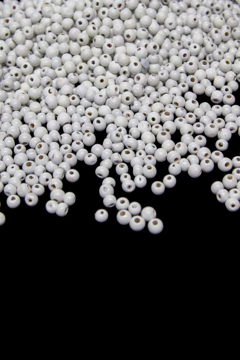 6 Mm Kireç Beyaz Ahşap Boncuk 55 gr
