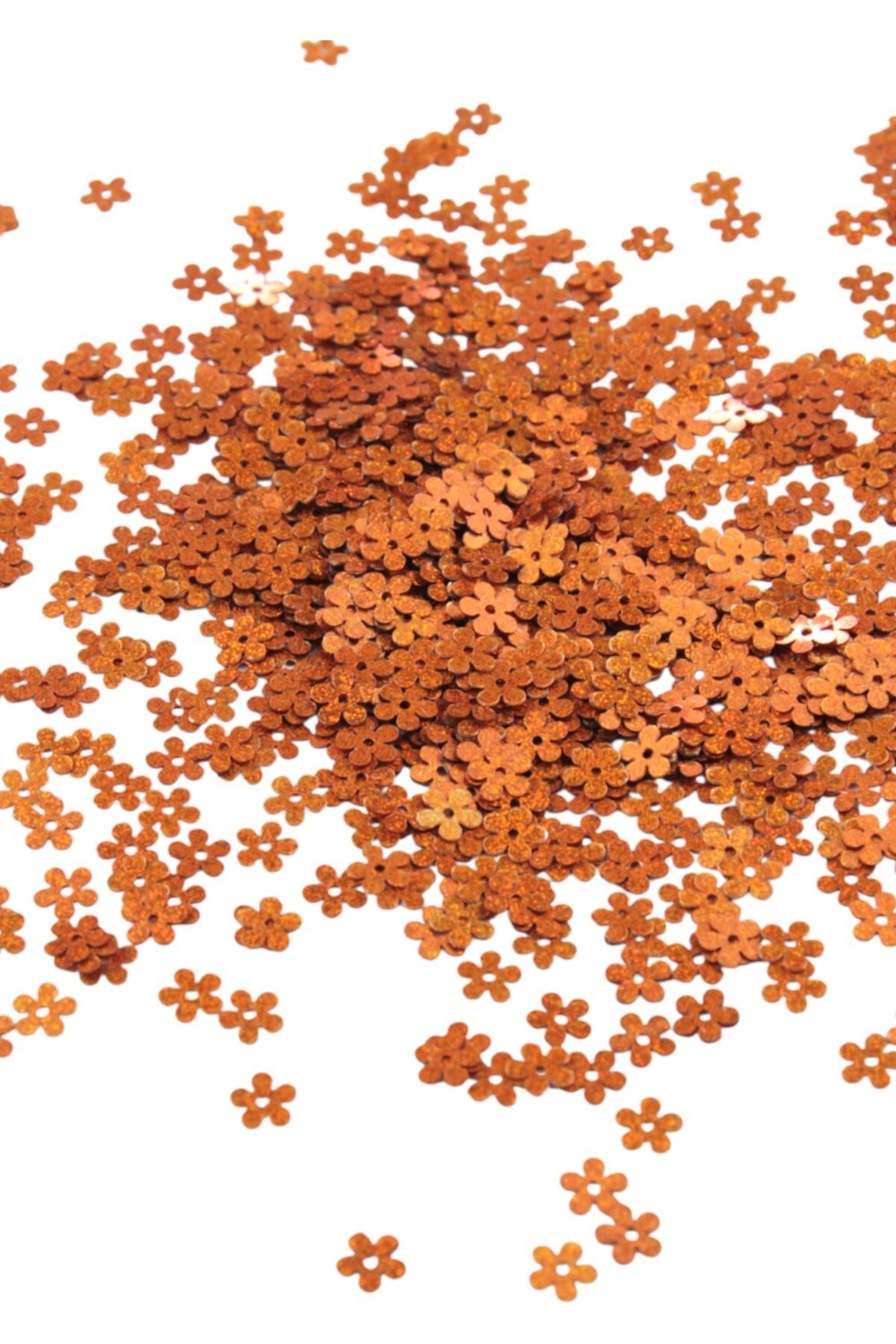 6 mm Ortadan Delikli Papatya Pul Metalik Lazerli Bal Rengi (30 Gr)