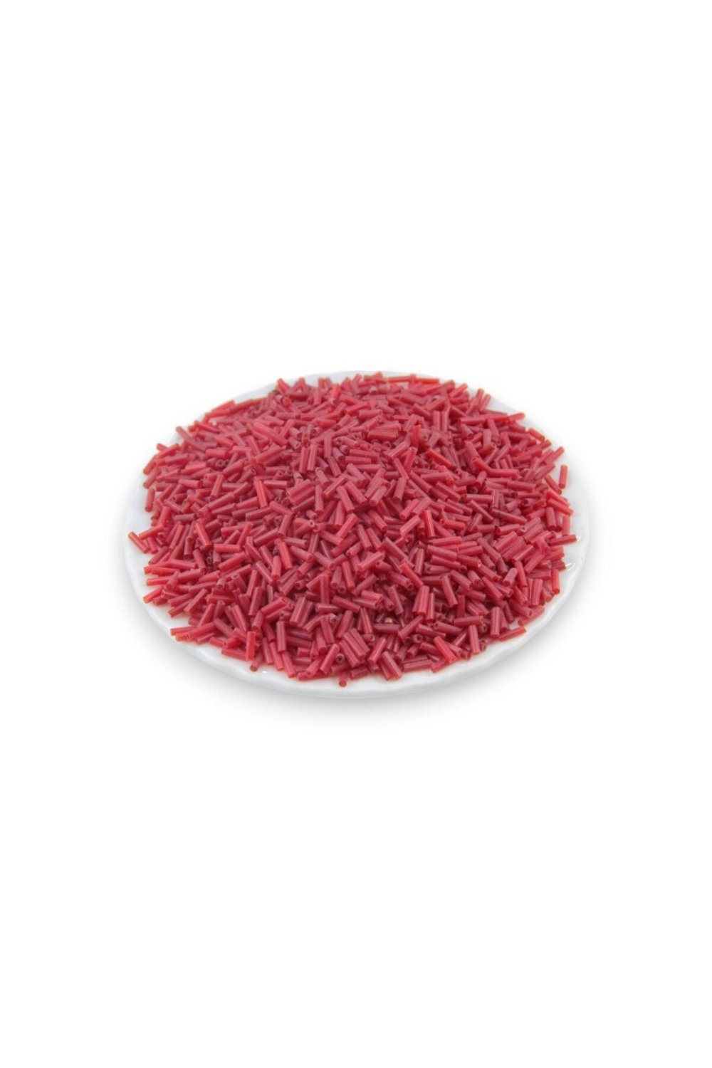 6x2 mm Kırmızı Boru Boncuk 100 Gr