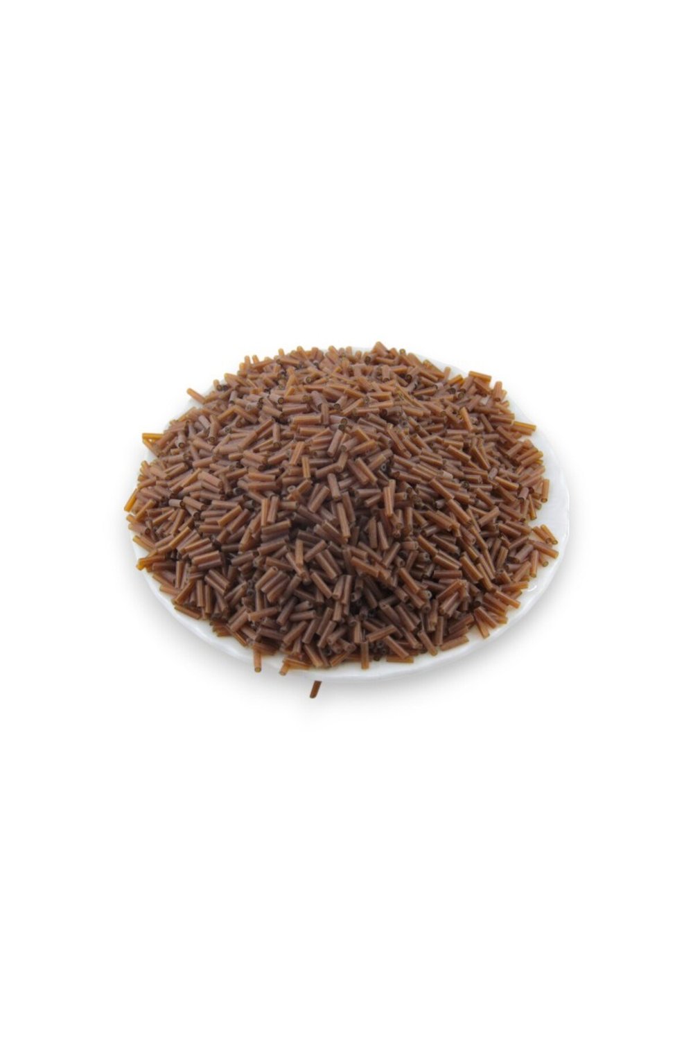 6x2 mm Şeffaf Kahve Boru Boncuk 100 Gr