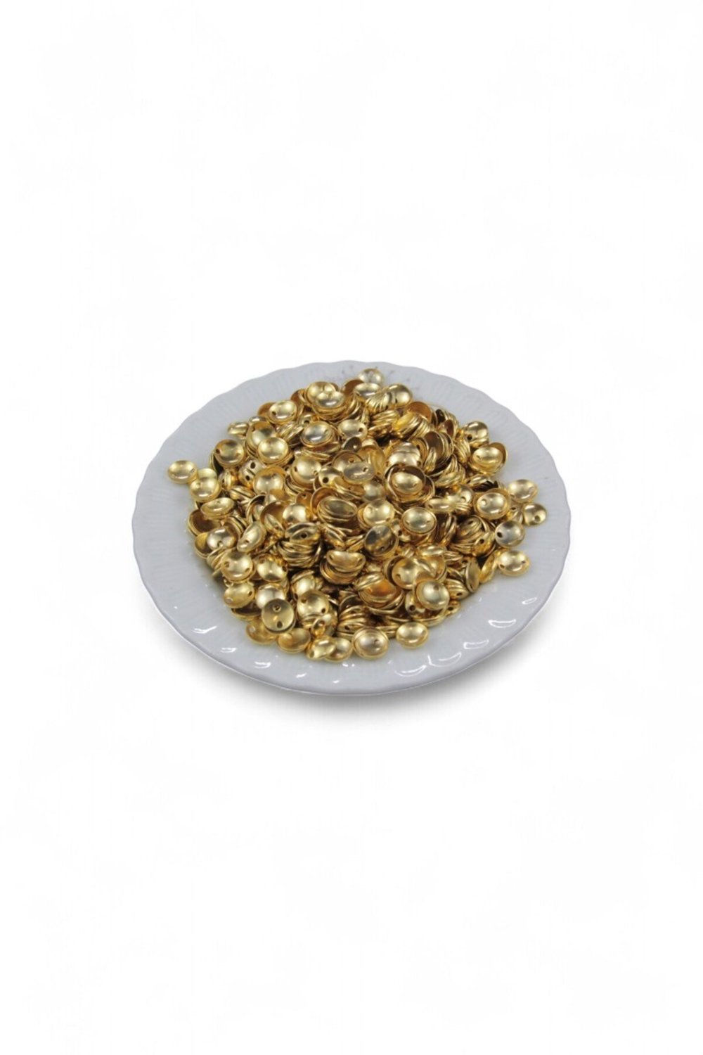 8 mm Çift Delikli Bombeli Gold Pul Payet (30 Gr 125 Adet)