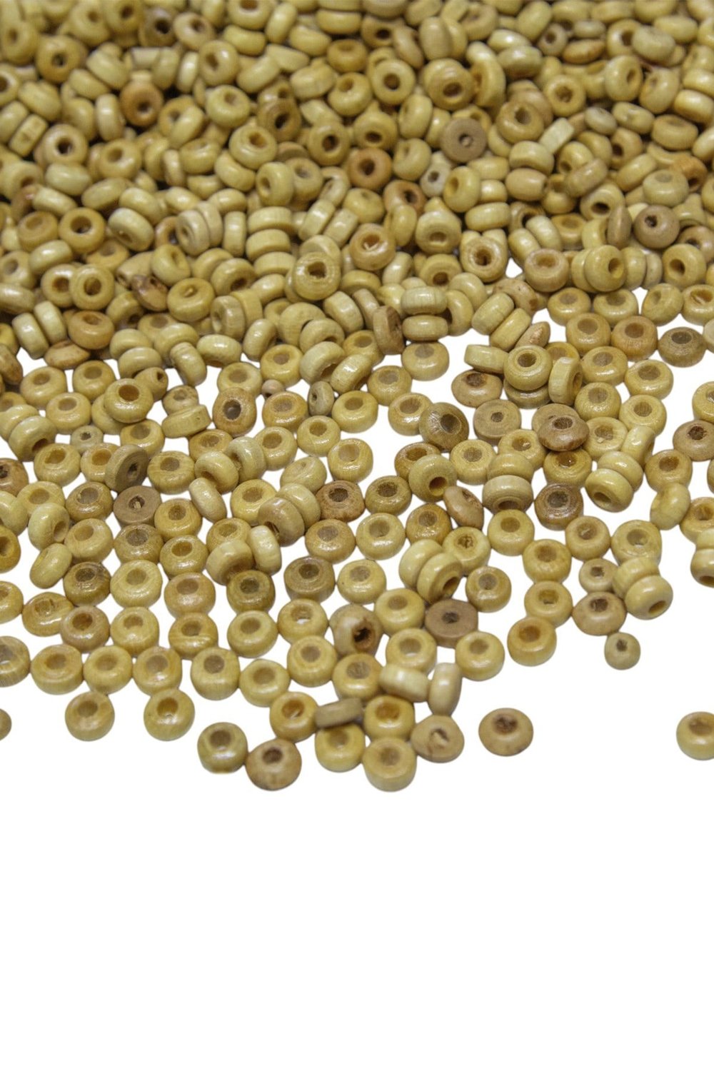 8 Mm Tıpa Ham Rengi Ahşap Boncuk 50 gr