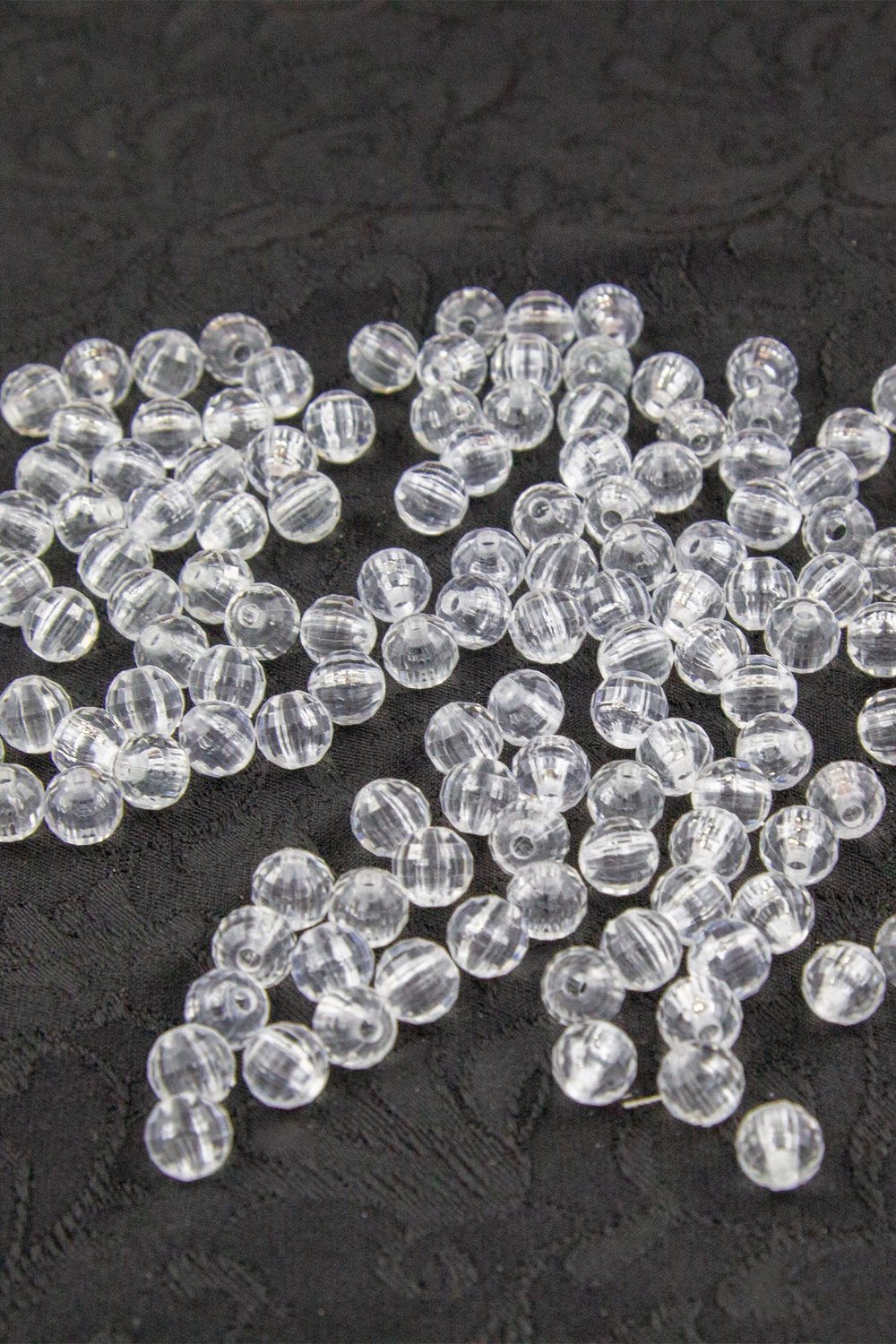 Akrilik Boncuk 8 mm Dünya Şeffaf Aksesuar Takı Malzemesi (25 Gram)