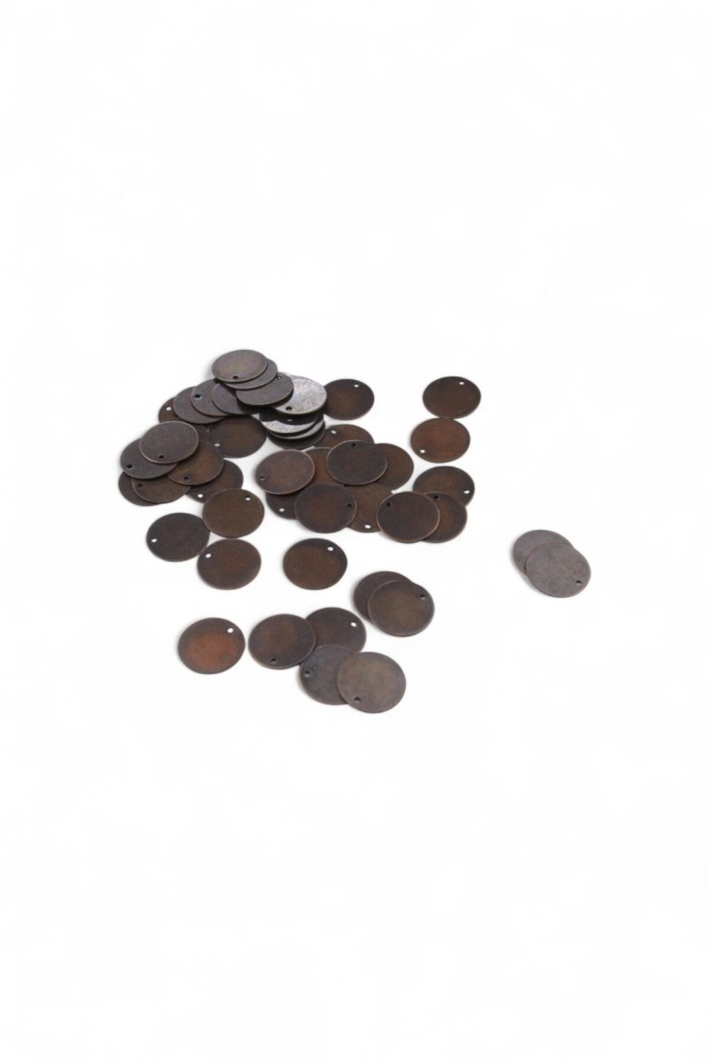 Bakır 16 mm Yandan Delikli Metal Pirinç Pul Payet (20 Gr 21 Adet)