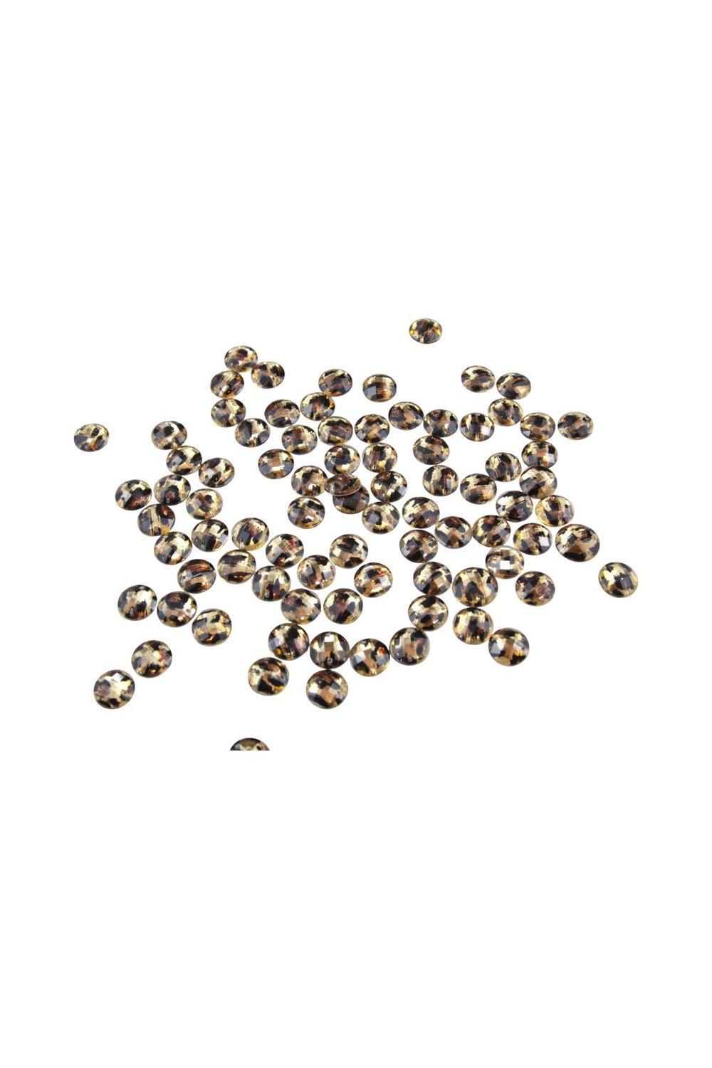Bol Desenli Sarı Siyah 12 mm Dikme Taş (25 Adet)