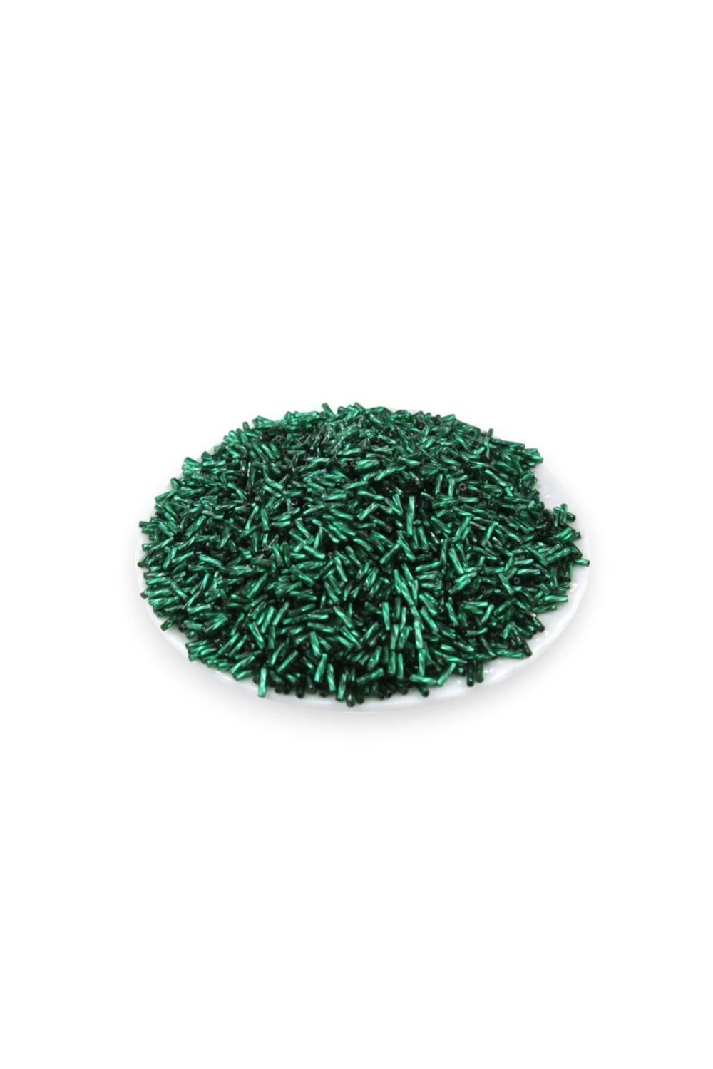 Burgulu Yeşil Boru 6x2 mm Boncuk 100 Gr