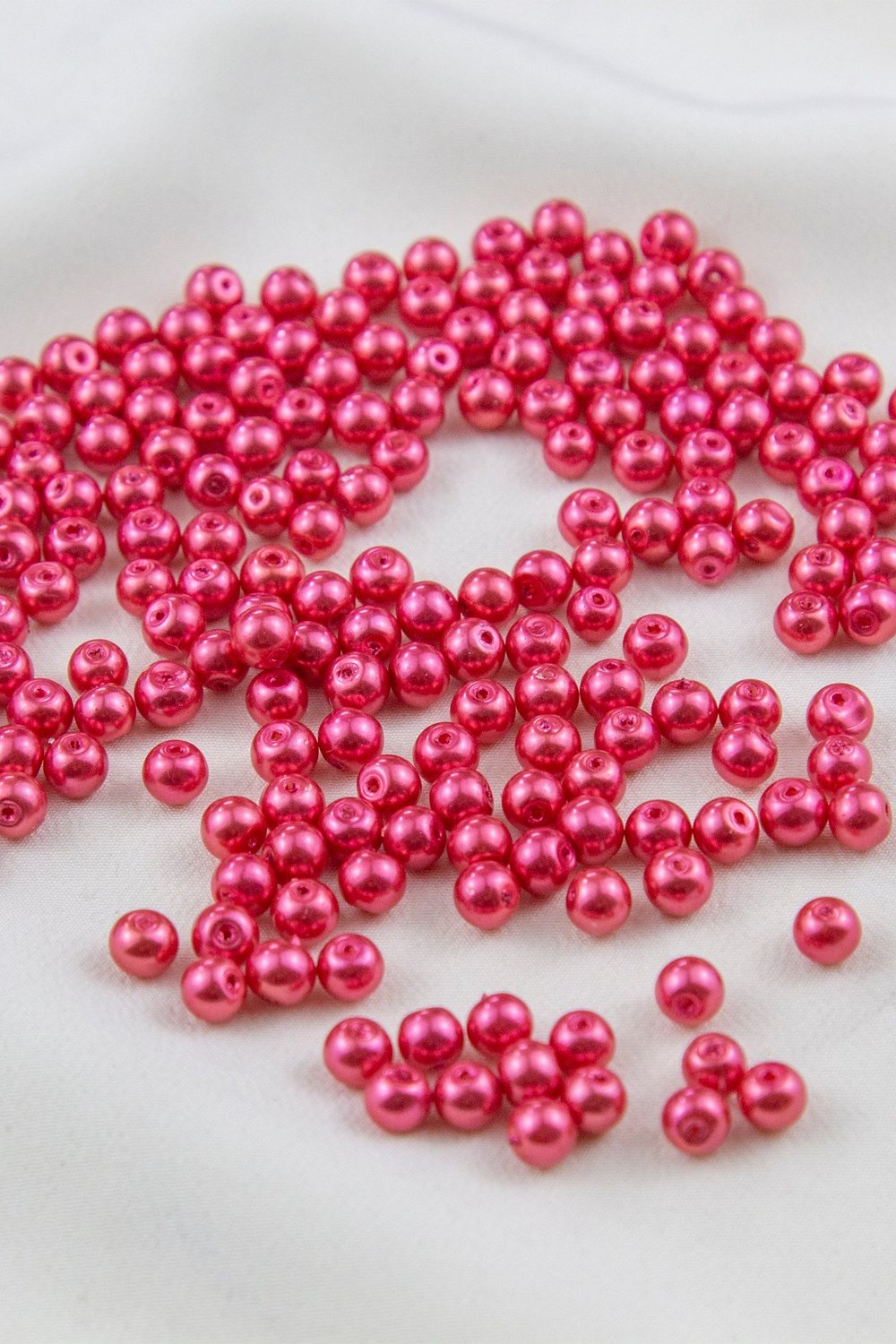 Cam İnci Boncuk 5 mm Al Kırmızı Aksesuar Takı Malzemesi (25 Gr)